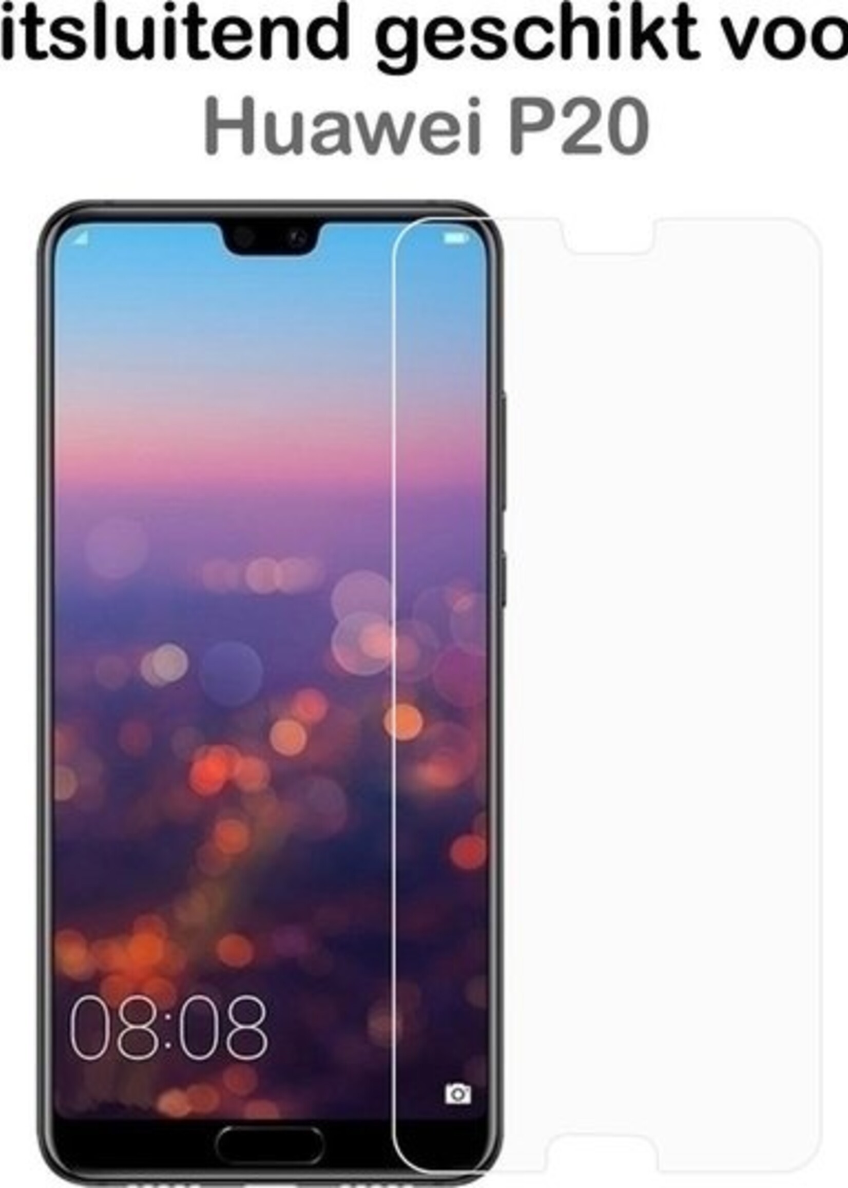 BTH Screenprotector Geschikt voor Huawei P20 Screenprotector Glas Gehard Tempered Glass - Screenprotector Geschikt voor Huawei P20 Screen Protector Screen Cover - 2 PACK