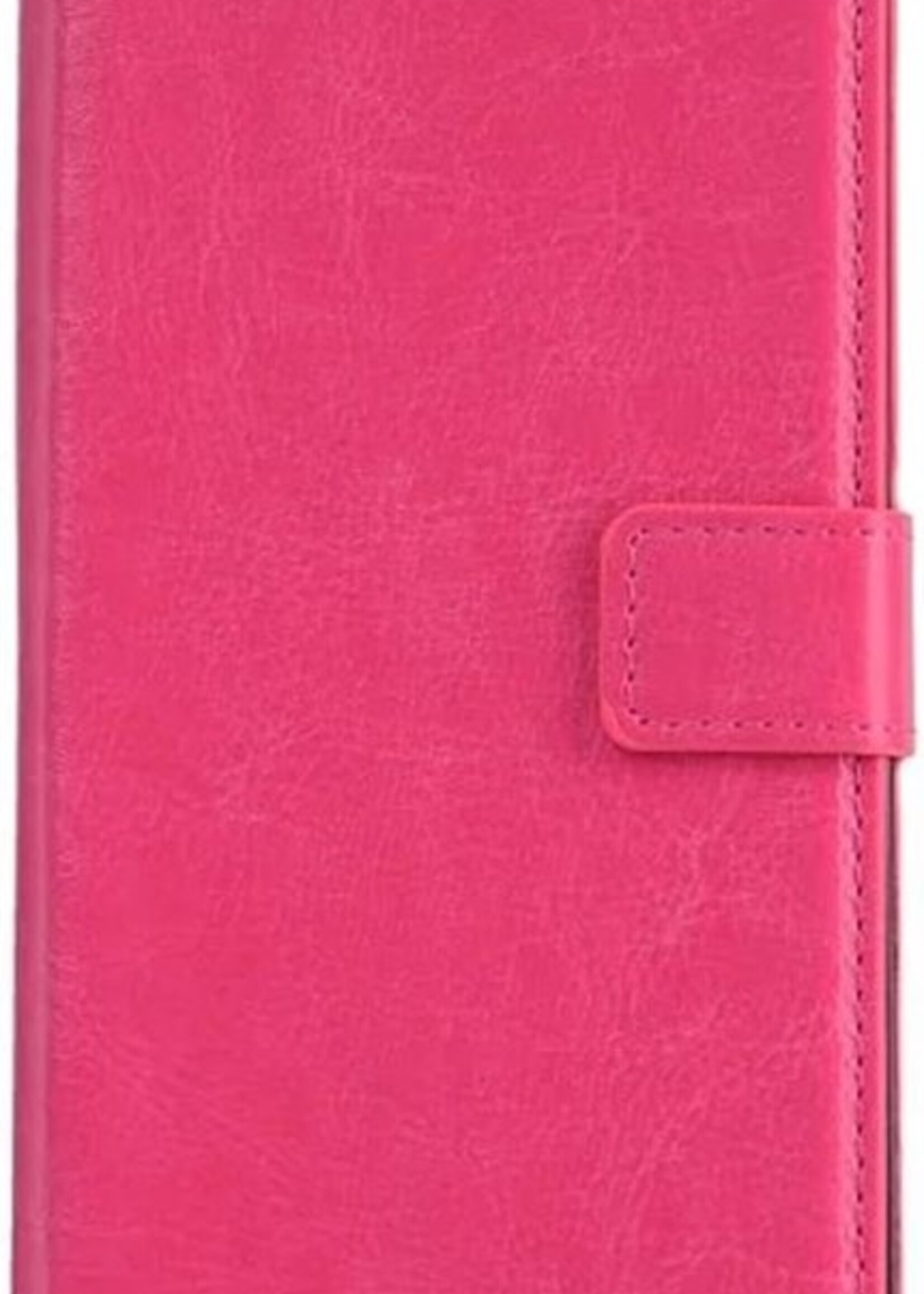 BTH Hoesje Geschikt voor iPhone 6 Hoesje Book Case Hoes Portemonnee Cover Walletcase - Hoes Geschikt voor iPhone 6 Hoes Bookcase Hoesje - Donkerroze