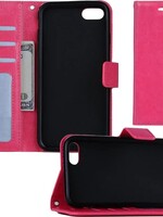 BTH BTH iPhone 7 Flip Case Cover Flip Hoesje Book Case Hoes Donker Roze