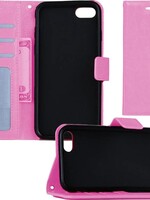 BTH BTH iPhone 7 Flip Wallet Hoesje Cover Book Case Flip Hoes Licht Roze