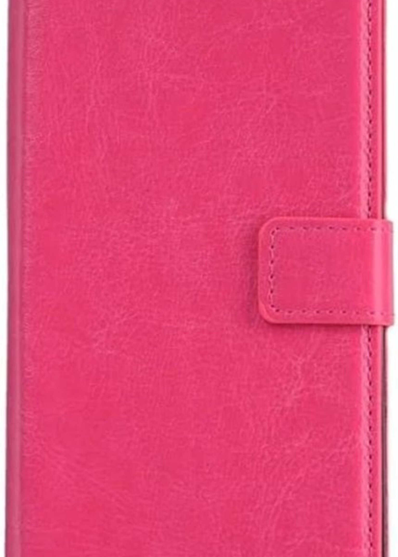 BTH Hoesje Geschikt voor iPhone 8 Hoesje Book Case Hoes Portemonnee Cover Walletcase - Hoes Geschikt voor iPhone 8 Hoes Bookcase Hoesje - Roze