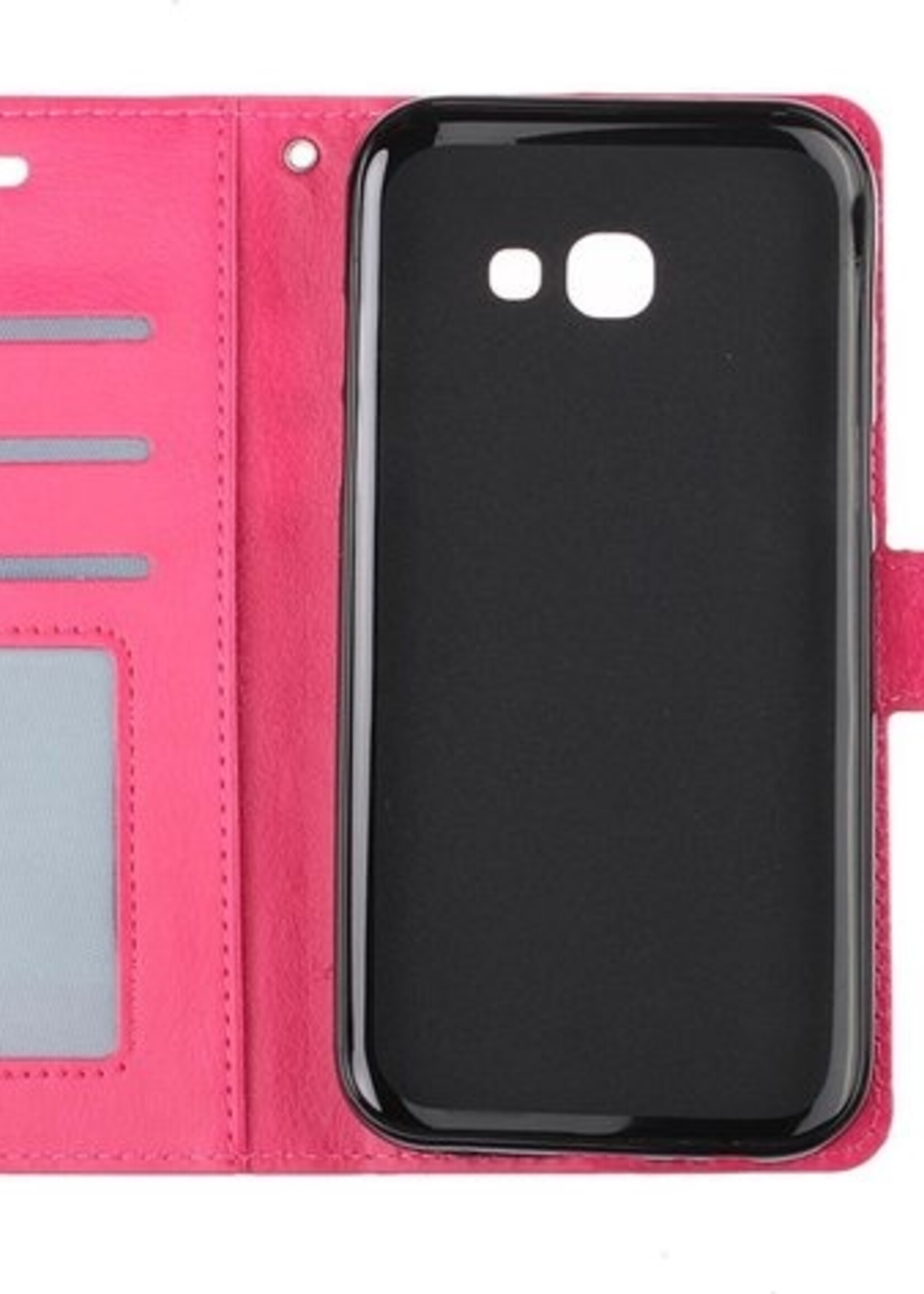 BTH Hoesje Geschikt voor Samsung Galaxy A5 2017 Hoesje Book Case Hoes Portemonnee Cover Walletcase - Hoes Geschikt voor Samsung A5 2017 Hoes Bookcase Hoesje - Roze