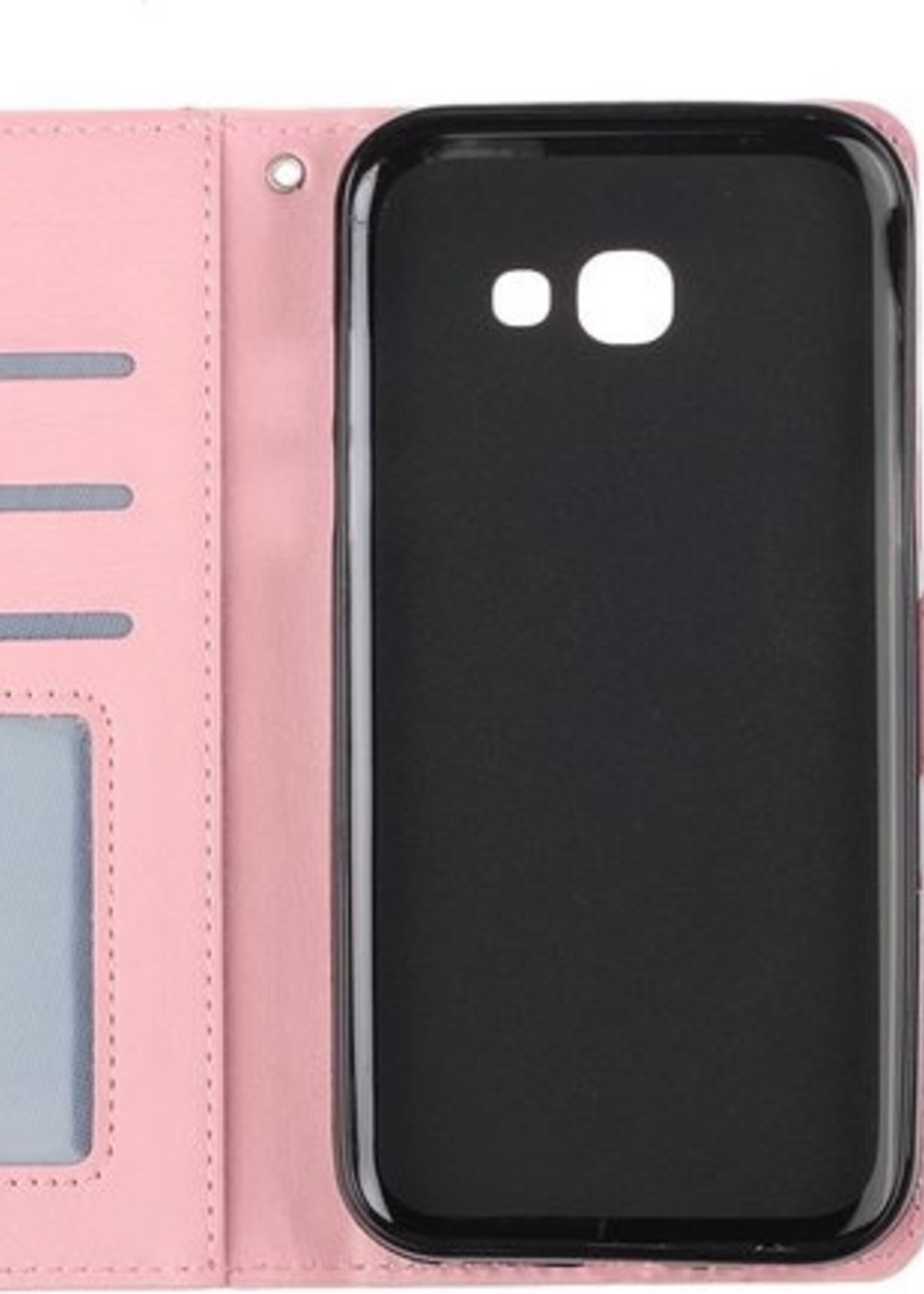BTH Hoesje Geschikt voor Samsung Galaxy A5 2017 Hoesje Book Case Hoes Portemonnee Cover Walletcase - Hoes Geschikt voor Samsung A5 2017 Hoes Bookcase Hoesje - Roze