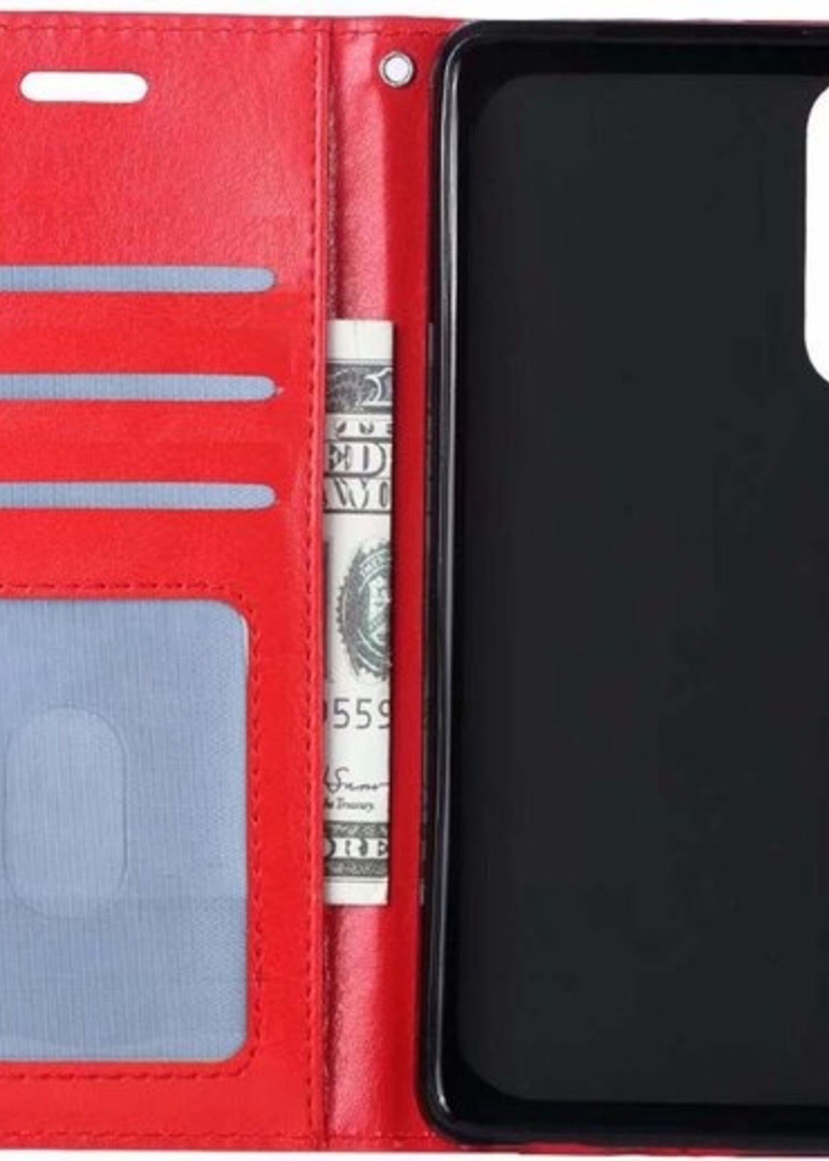BTH Hoesje Geschikt voor Samsung Galaxy A50 Hoesje Book Case Hoes Portemonnee Cover Walletcase - Hoes Geschikt voor Samsung A50 Hoes Bookcase Hoesje - Rood