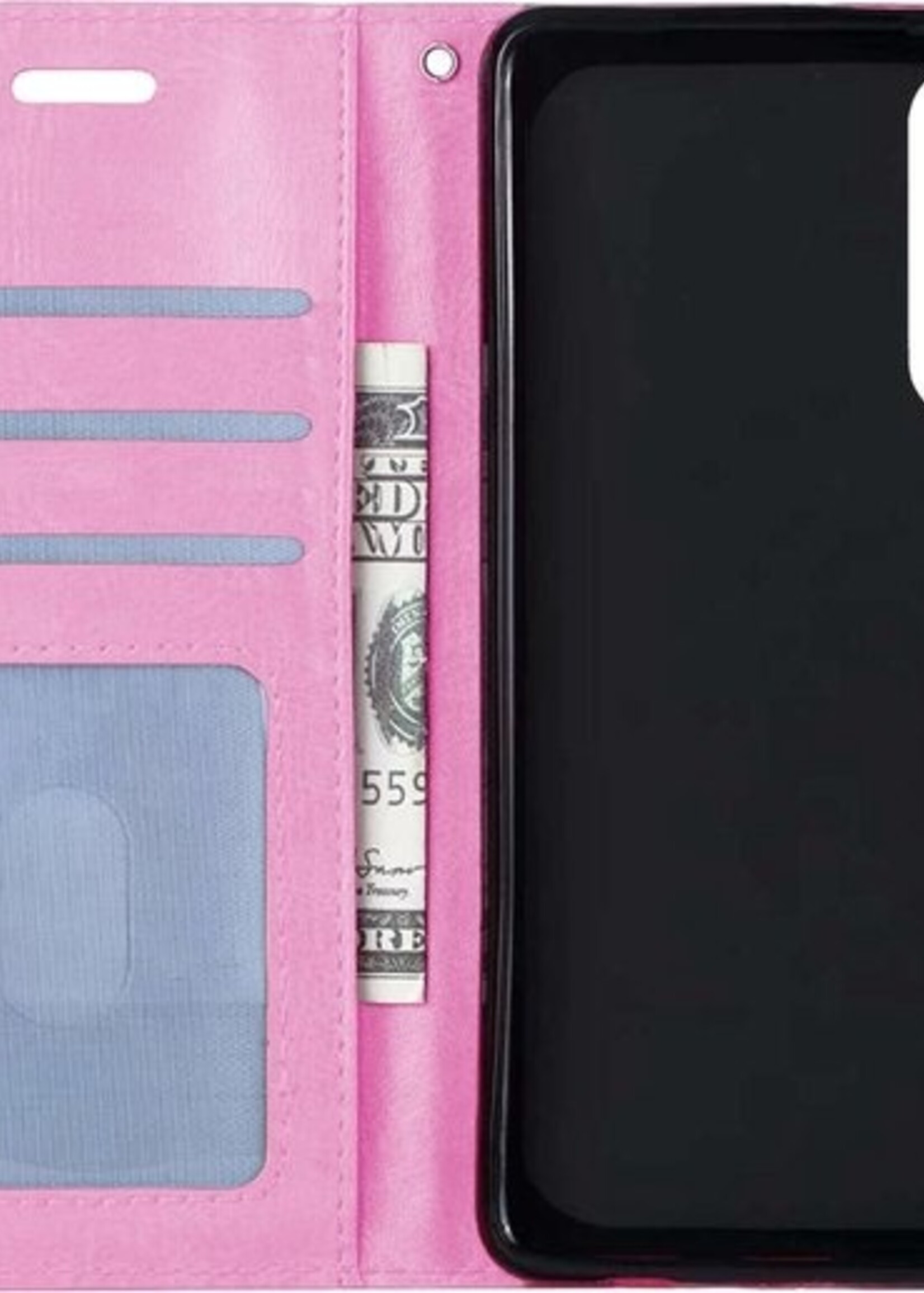 BTH Hoesje Geschikt voor Samsung Galaxy A50 Hoesje Book Case Hoes Portemonnee Cover Walletcase - Hoes Geschikt voor Samsung A50 Hoes Bookcase Hoesje - Roze