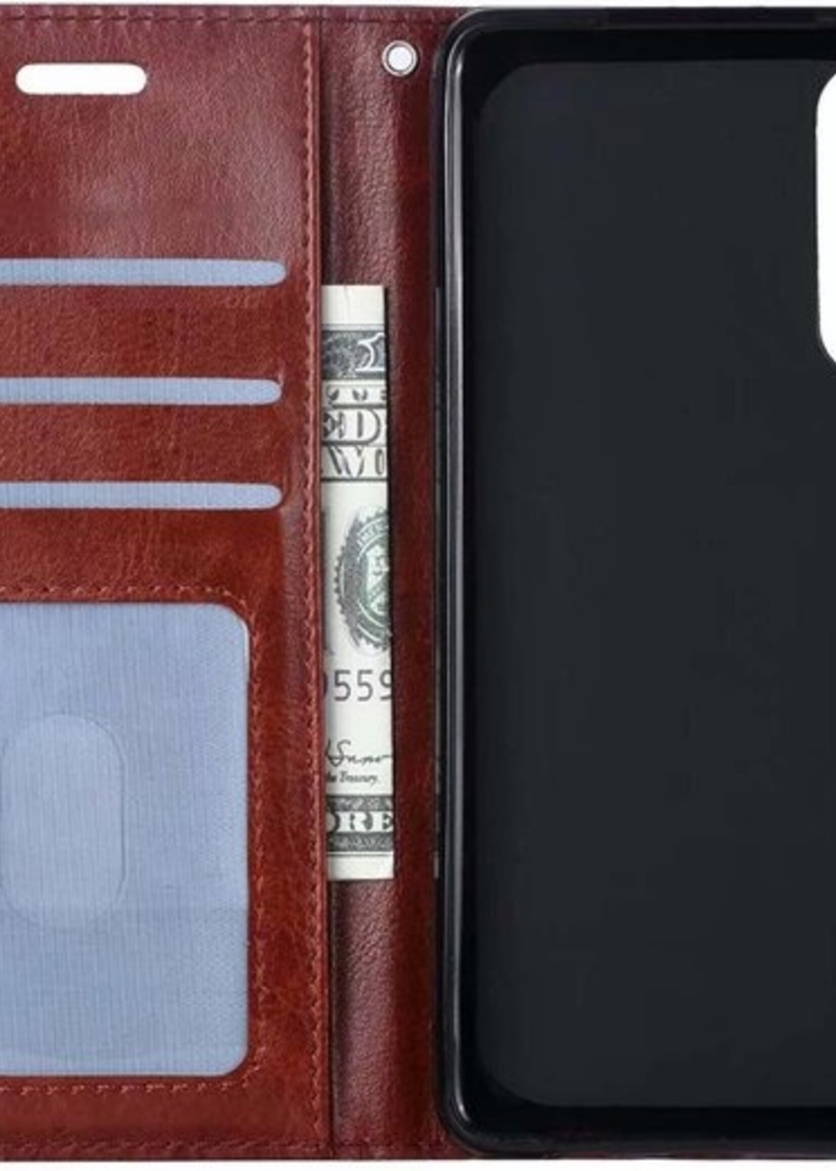 BTH Hoesje Geschikt voor Samsung Galaxy A50 Hoesje Book Case Hoes Portemonnee Cover Walletcase - Hoes Geschikt voor Samsung A50 Hoes Bookcase Hoesje - Bruin