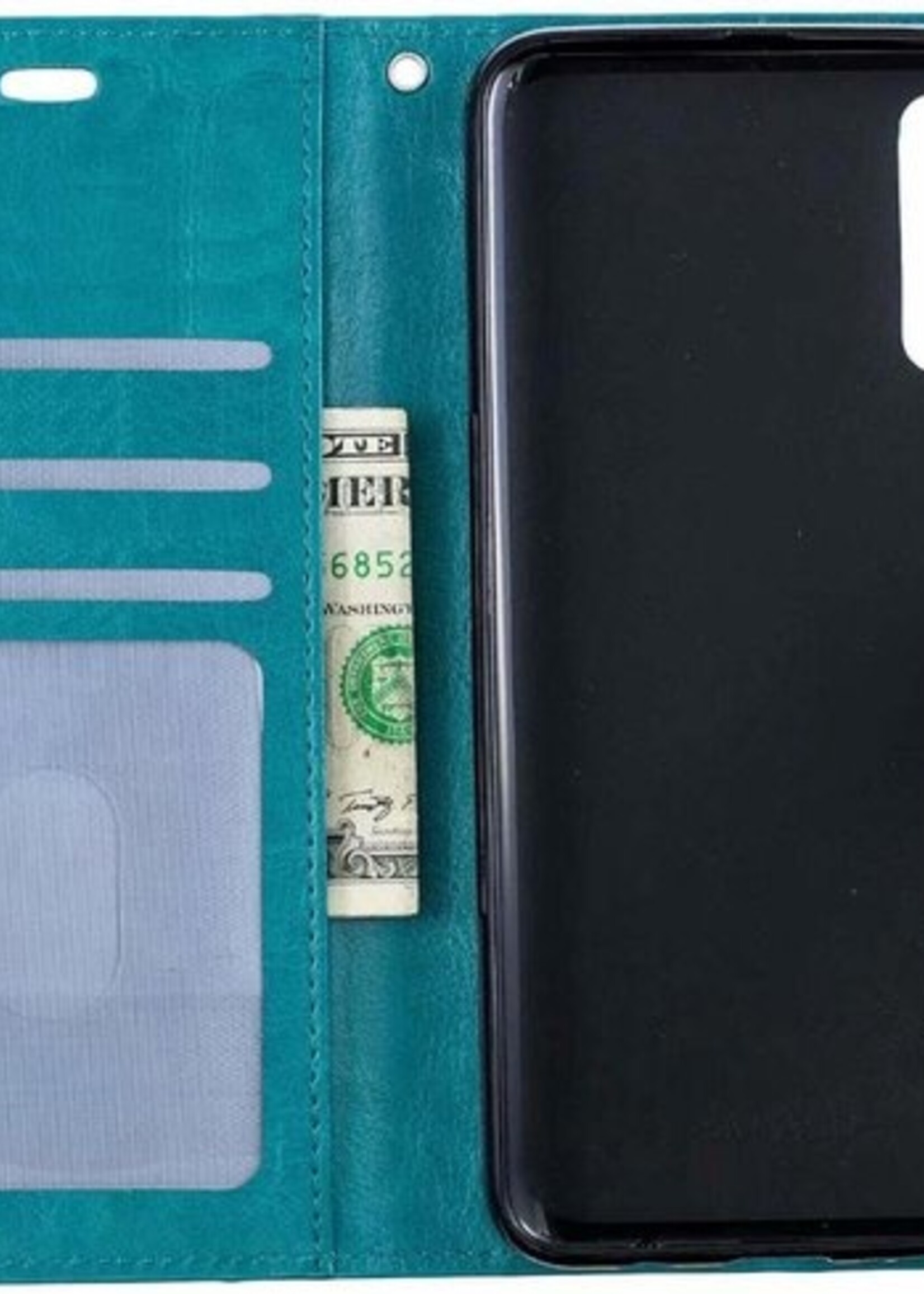 BTH Hoesje Geschikt voor Samsung Galaxy A50 Hoesje Book Case Hoes Portemonnee Cover Walletcase - Hoes Geschikt voor Samsung A50 Hoes Bookcase Hoesje - Turquoise