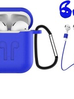 BTH BTH 3-in-1 Siliconen Bescherm Hoesje Case Cover voor Apple AirPods 2 Blauw