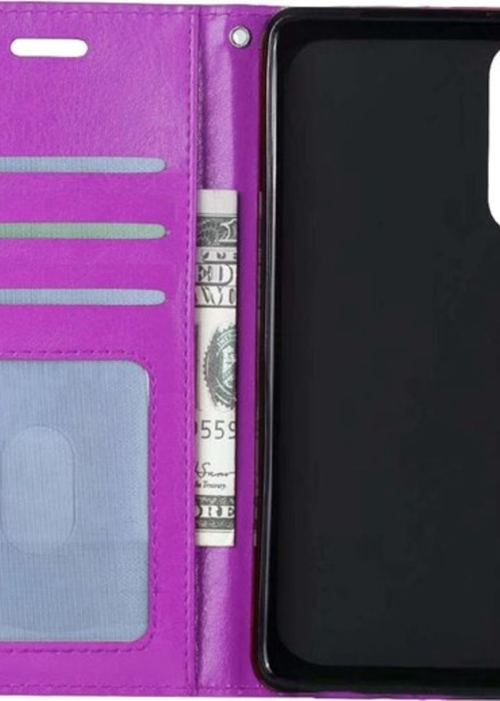 BTH Hoesje Geschikt voor Samsung Galaxy A50 Hoesje Book Case Hoes Portemonnee Cover Walletcase - Hoes Geschikt voor Samsung A50 Hoes Bookcase Hoesje - Paars