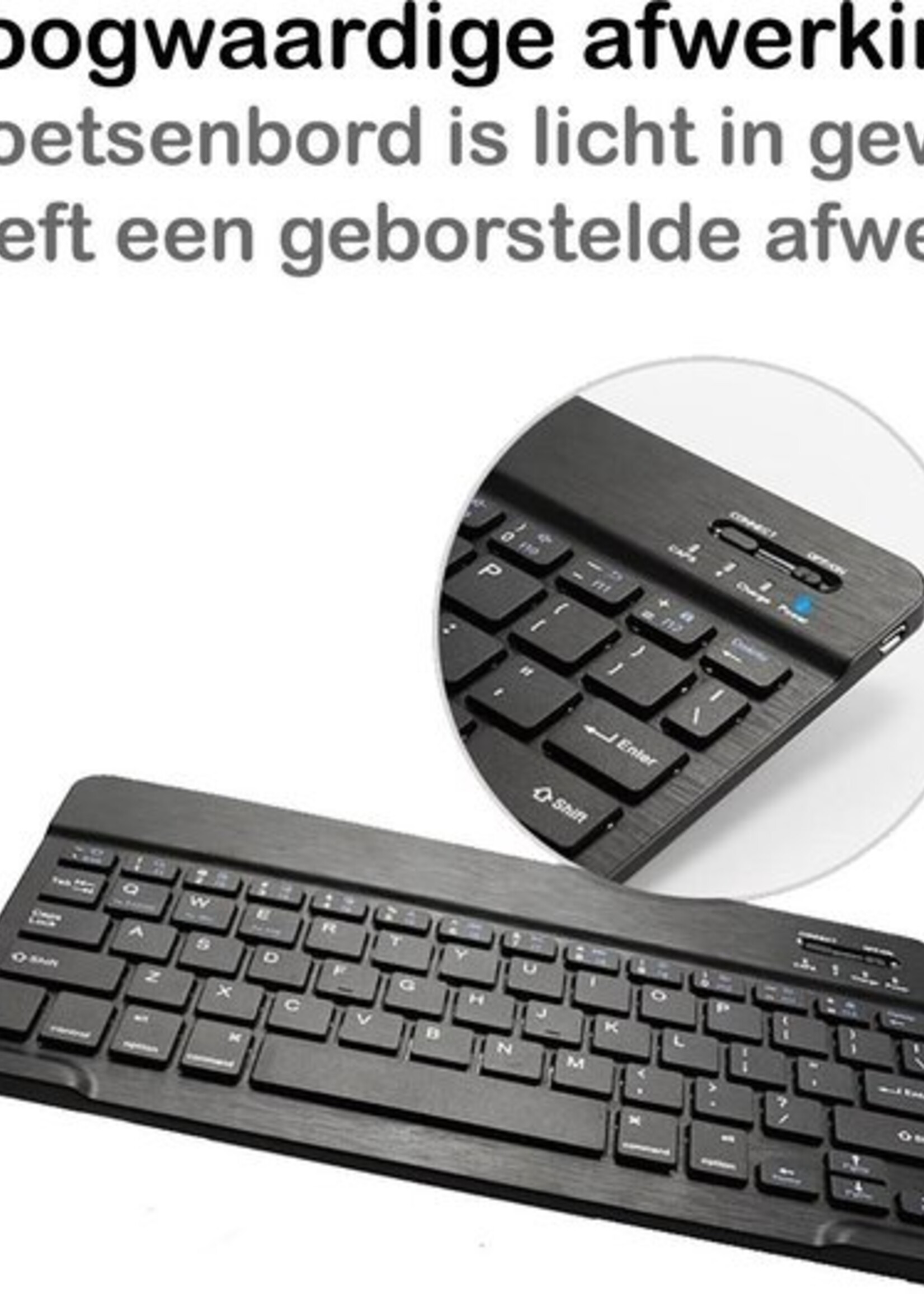 BTH Hoes Geschikt voor Samsung Galaxy Tab A 8.0 2019 Hoes Toetsenbord Hoesje Keyboard Case Cover - Hoesje Geschikt voor Samsung Tab A 8.0 (2019) Hoes Toetsenbord Case - Zwart