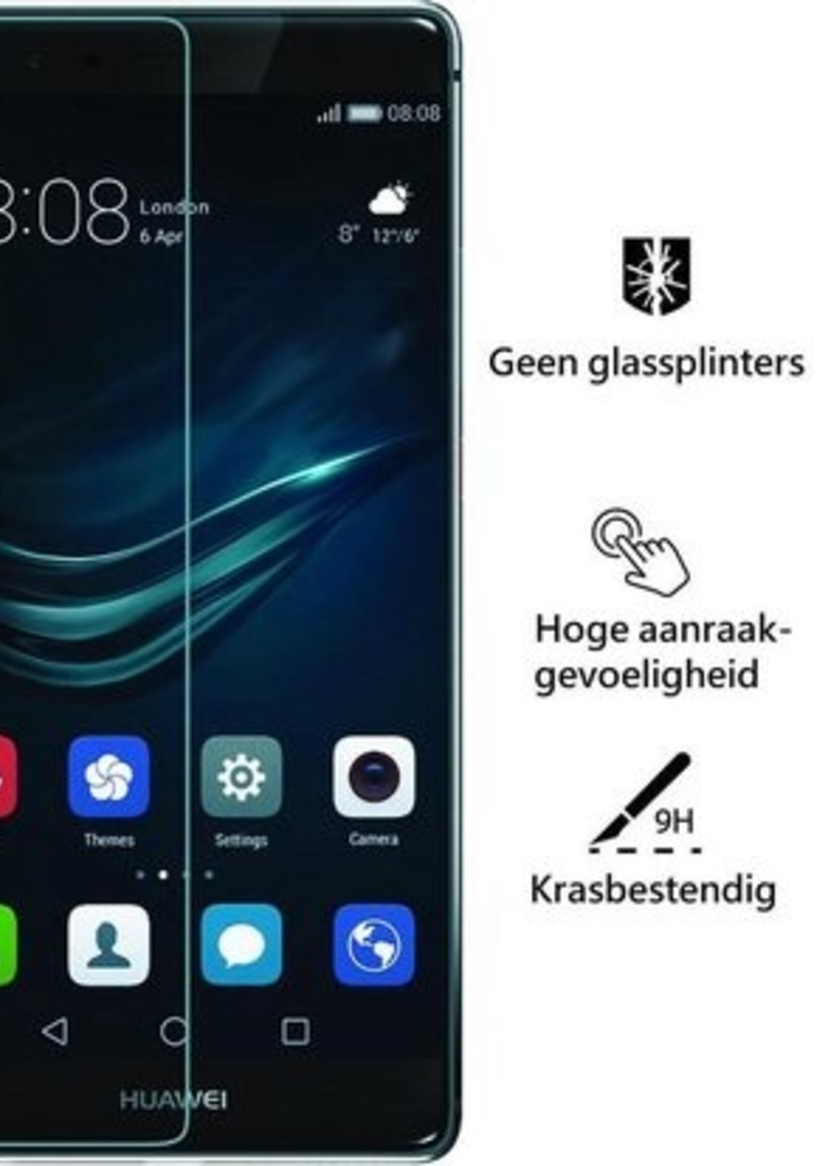BTH Screenprotector Geschikt voor Huawei P9 Screenprotector Glas Gehard Tempered Glass - Screenprotector Geschikt voor Huawei P9 Screen Protector Screen Cover