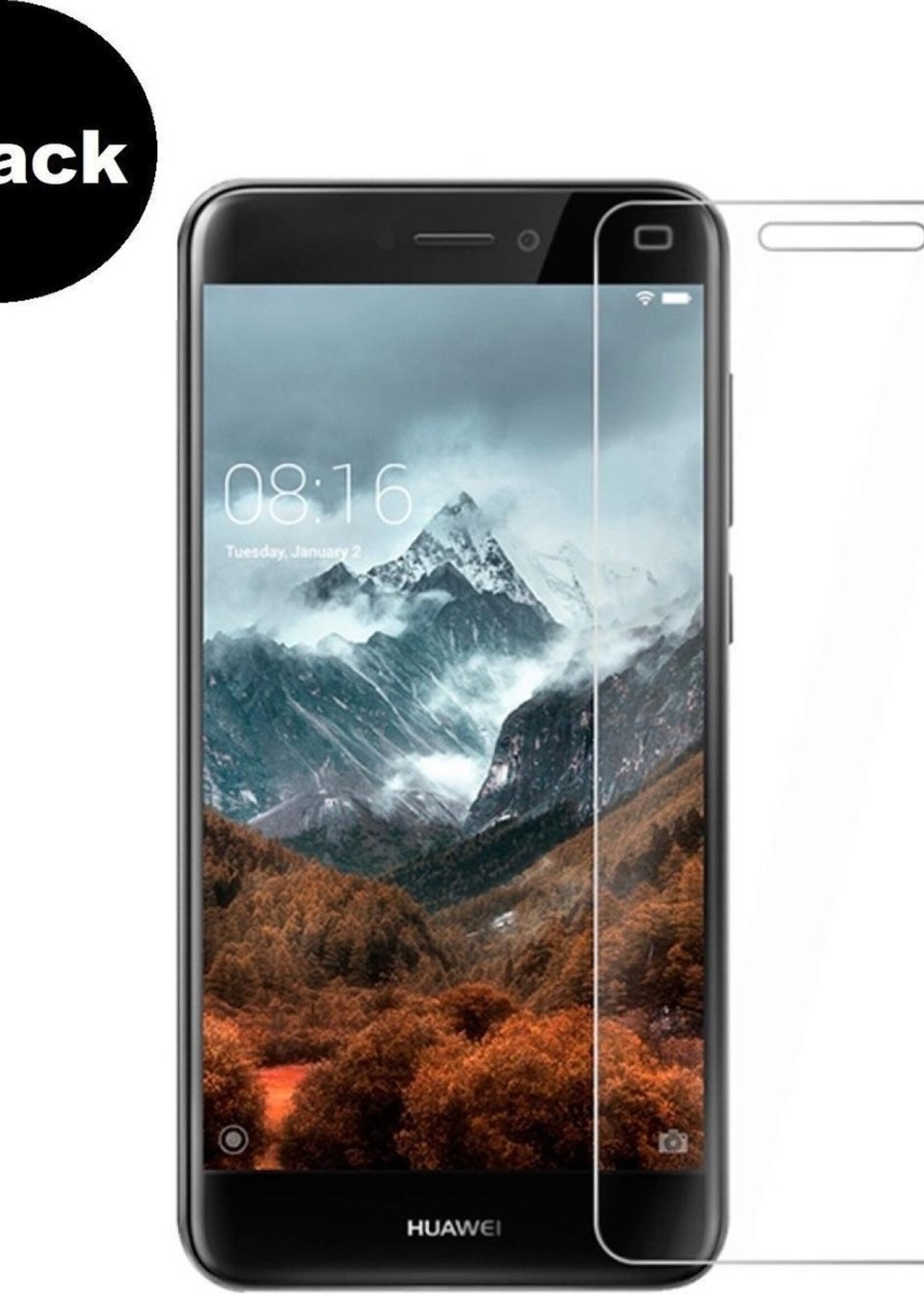 BTH Screenprotector Geschikt voor Huawei P8 Lite Screenprotector Glas Gehard Tempered Glass - Screenprotector Geschikt voor Huawei P8 Lite Screen Protector Screen Cover - 2 PACK