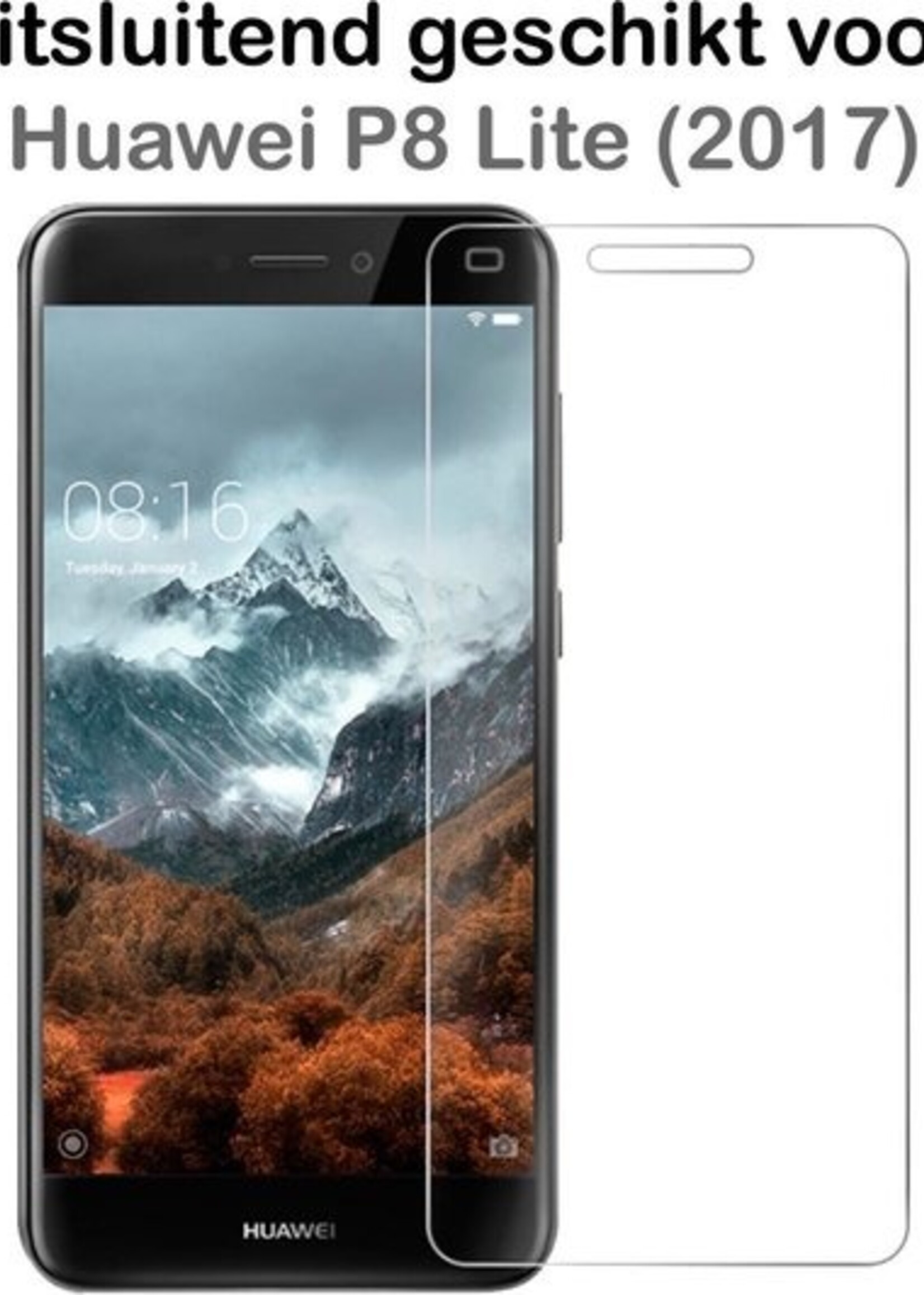 BTH Screenprotector Geschikt voor Huawei P8 Lite 2017 Screenprotector Glas Gehard Tempered Glass - Screenprotector Geschikt voor Huawei P8 Lite (2017) Screen Protector Screen Cover - 2 PACK