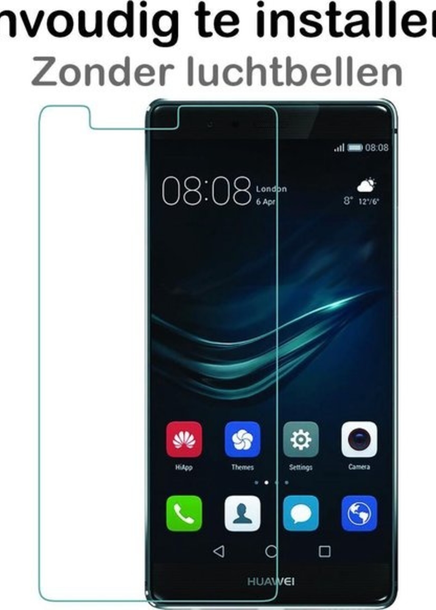 BTH Screenprotector Geschikt voor Huawei P9 Screenprotector Glas Gehard Tempered Glass - Screenprotector Geschikt voor Huawei P9 Screen Protector Screen Cover - 2 PACK