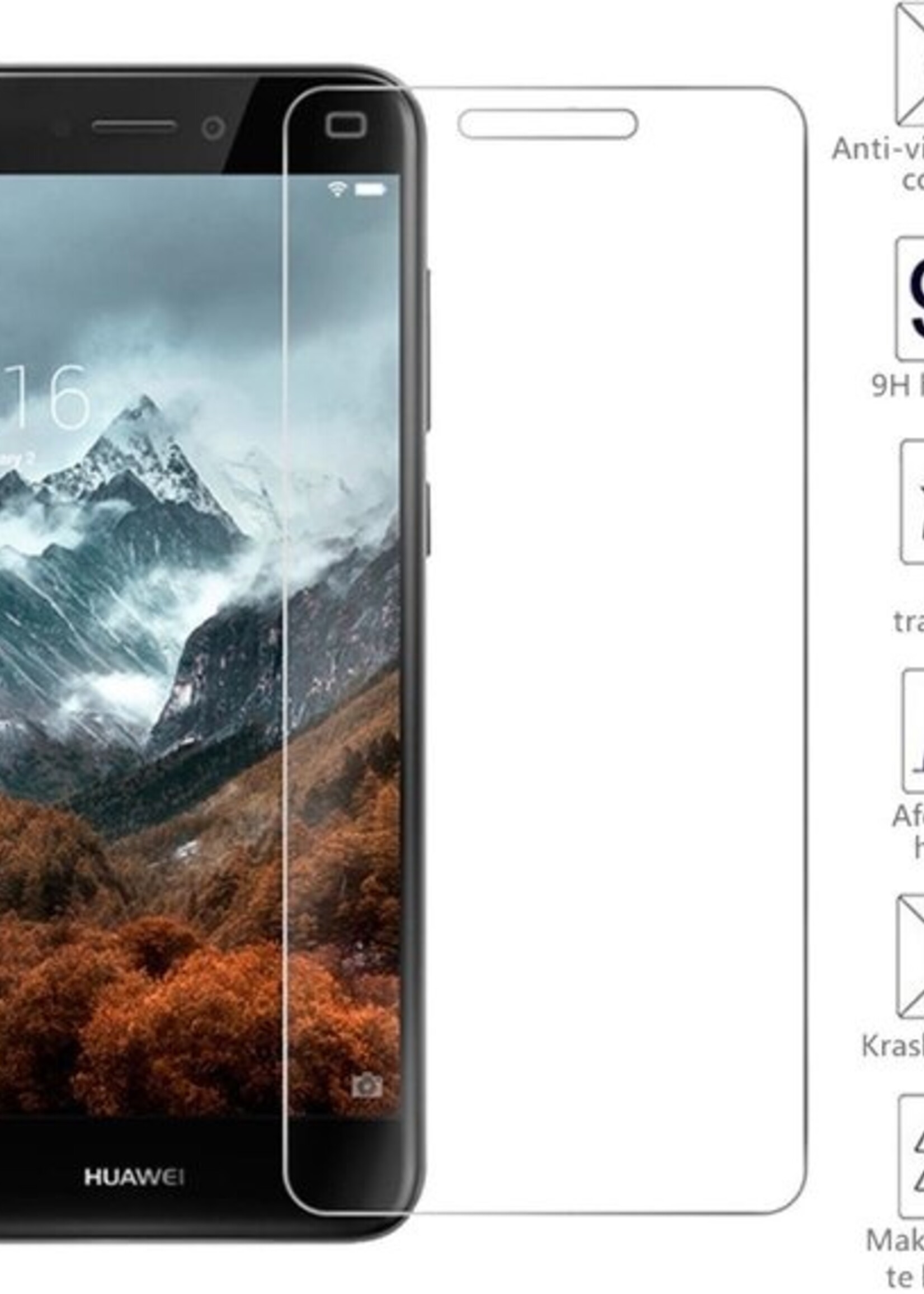 BTH Screenprotector Geschikt voor Huawei P9 Lite 2017 Screenprotector Glas Gehard Tempered Glass - Screenprotector Geschikt voor Huawei P9 Lite (2017) Screen Protector Screen Cover - 2 PACK