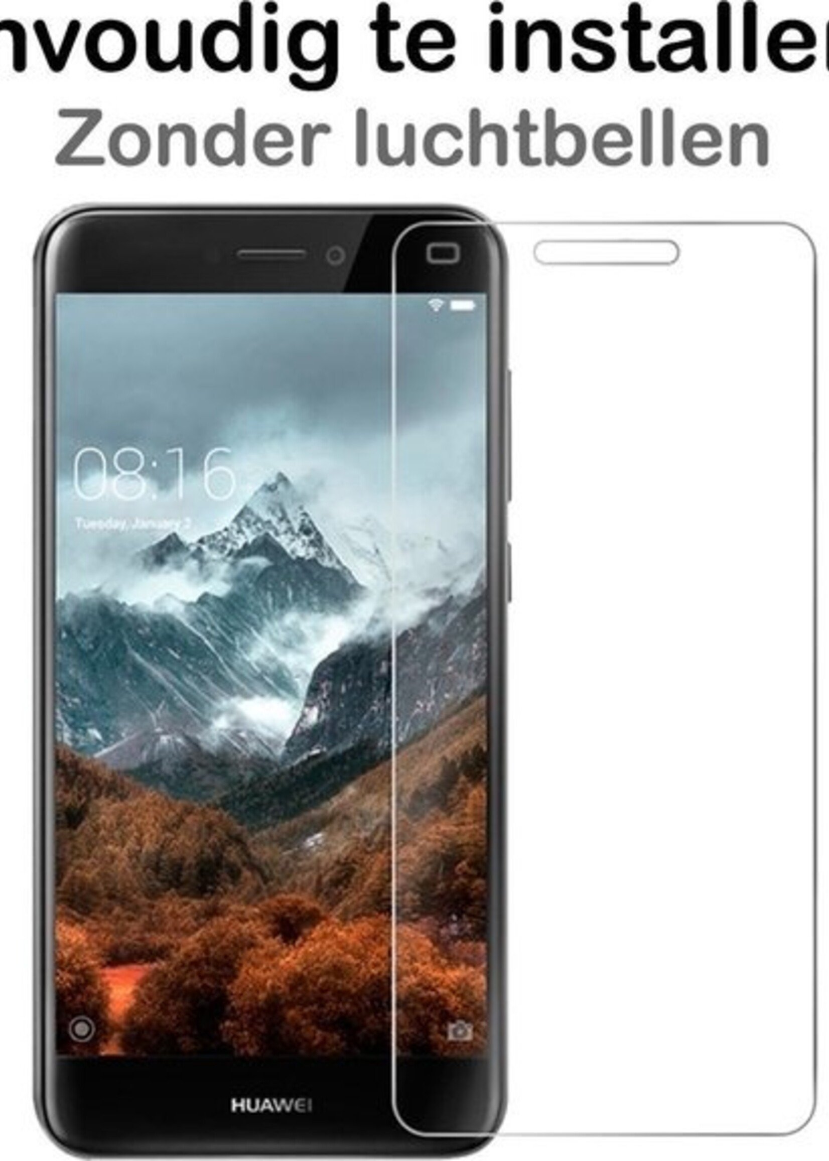 BTH Screenprotector Geschikt voor Huawei P8/P9 Lite 2017 Screenprotector Glas Gehard Tempered Glass - Screenprotector Geschikt voor Huawei P8/P9 Lite 2017 Screen Protector Screen Cover - 2 PACK