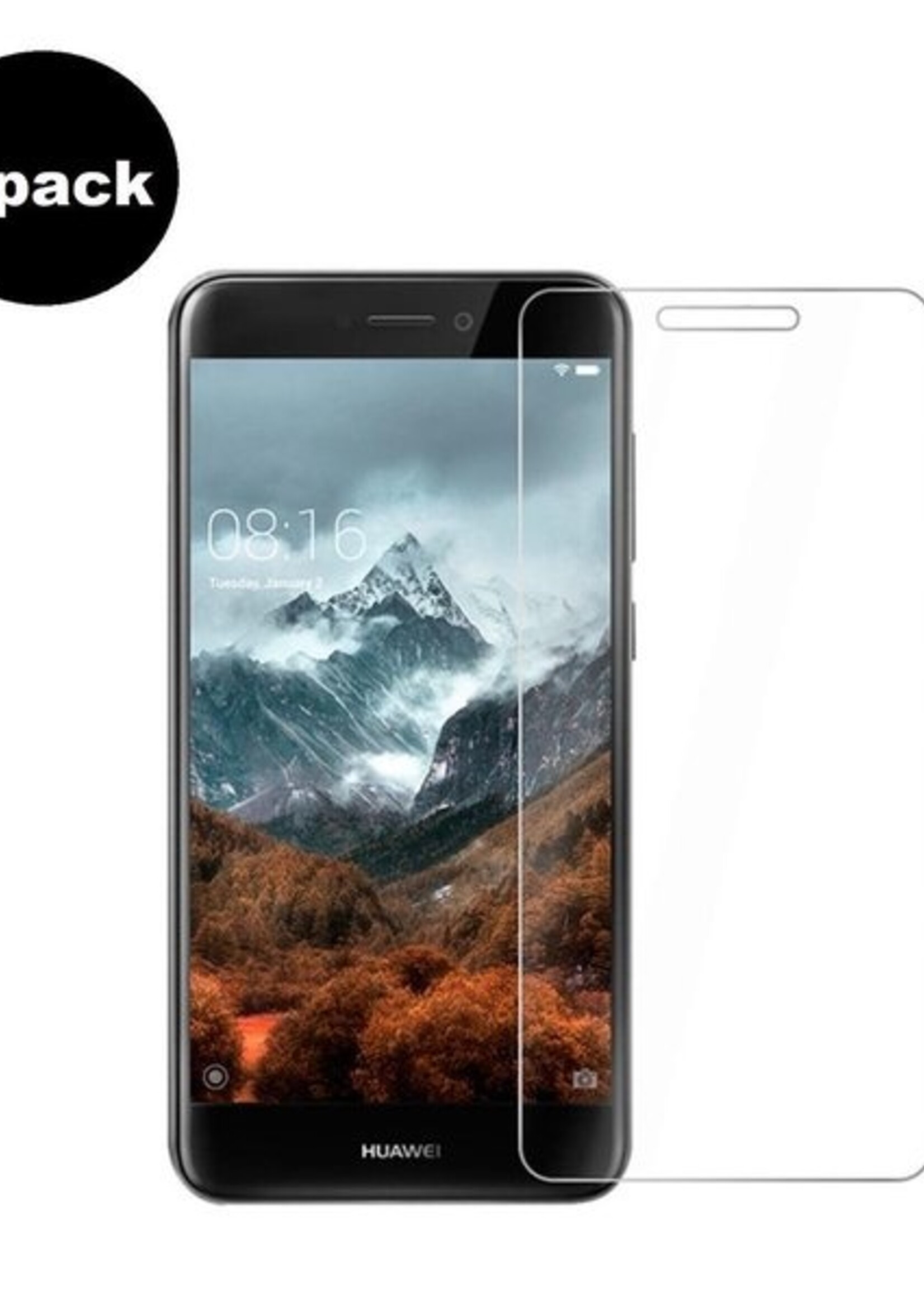 BTH Screenprotector Geschikt voor Huawei P8/P9 Lite 2017 Screenprotector Glas Gehard Tempered Glass - Screenprotector Geschikt voor Huawei P8/P9 Lite 2017 Screen Protector Screen Cover - 2 PACK