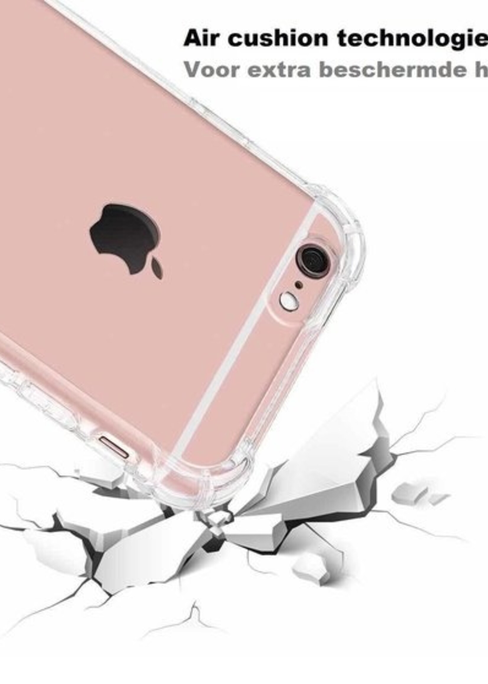 BTH Hoesje Geschikt voor iPhone 6 Hoesje Siliconen Shock Proof Case Hoes - Hoes Geschikt voor iPhone 6 Hoes Cover Case Shockproof - Transparant