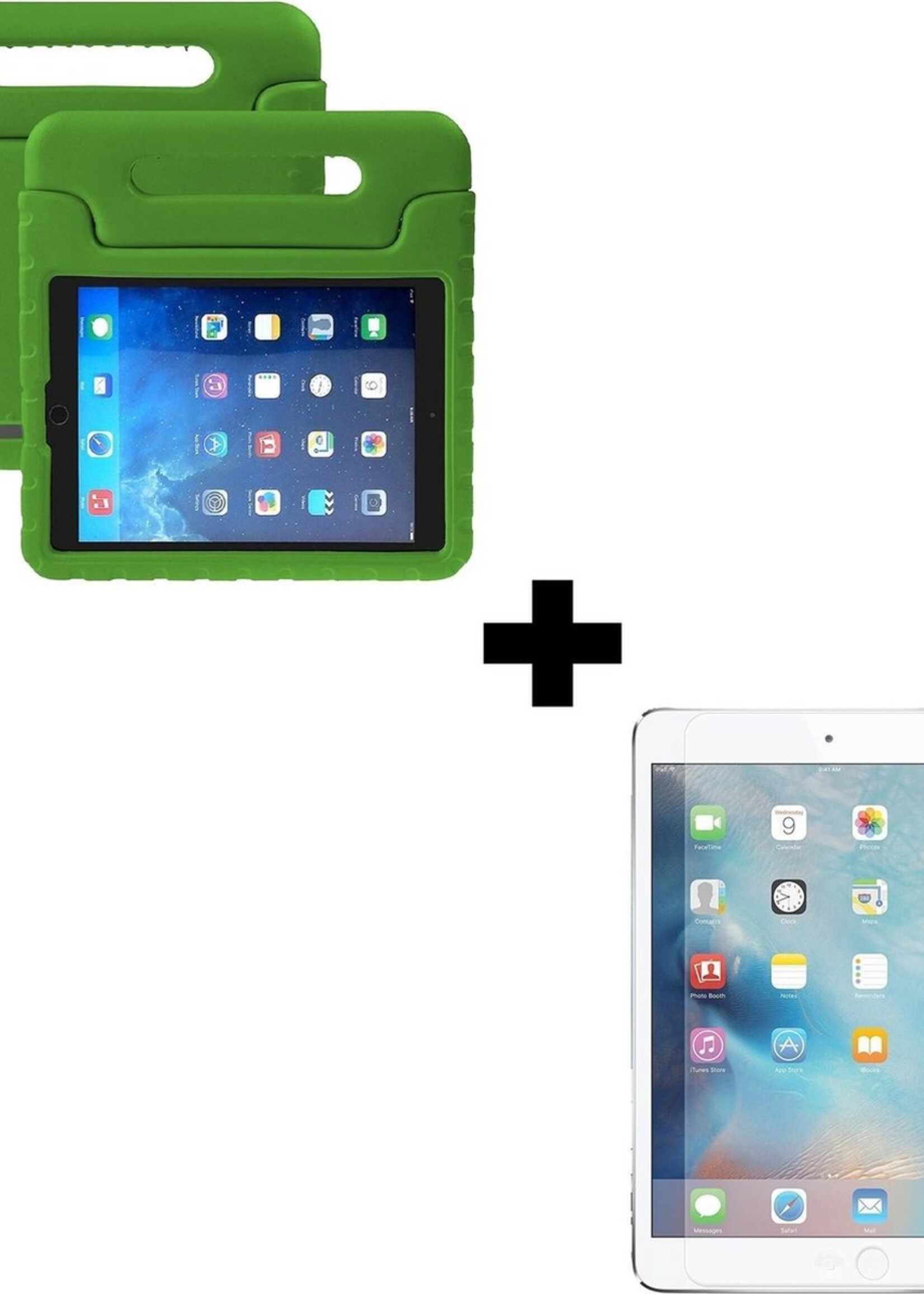 BTH Kinderhoes Geschikt voor iPad 2 Hoes Kinder Hoesje Kids Case Cover Kidsproof Met Screenprotector - Hoesje Geschikt voor iPad 2 Hoesje Kinder Hoes - Groen