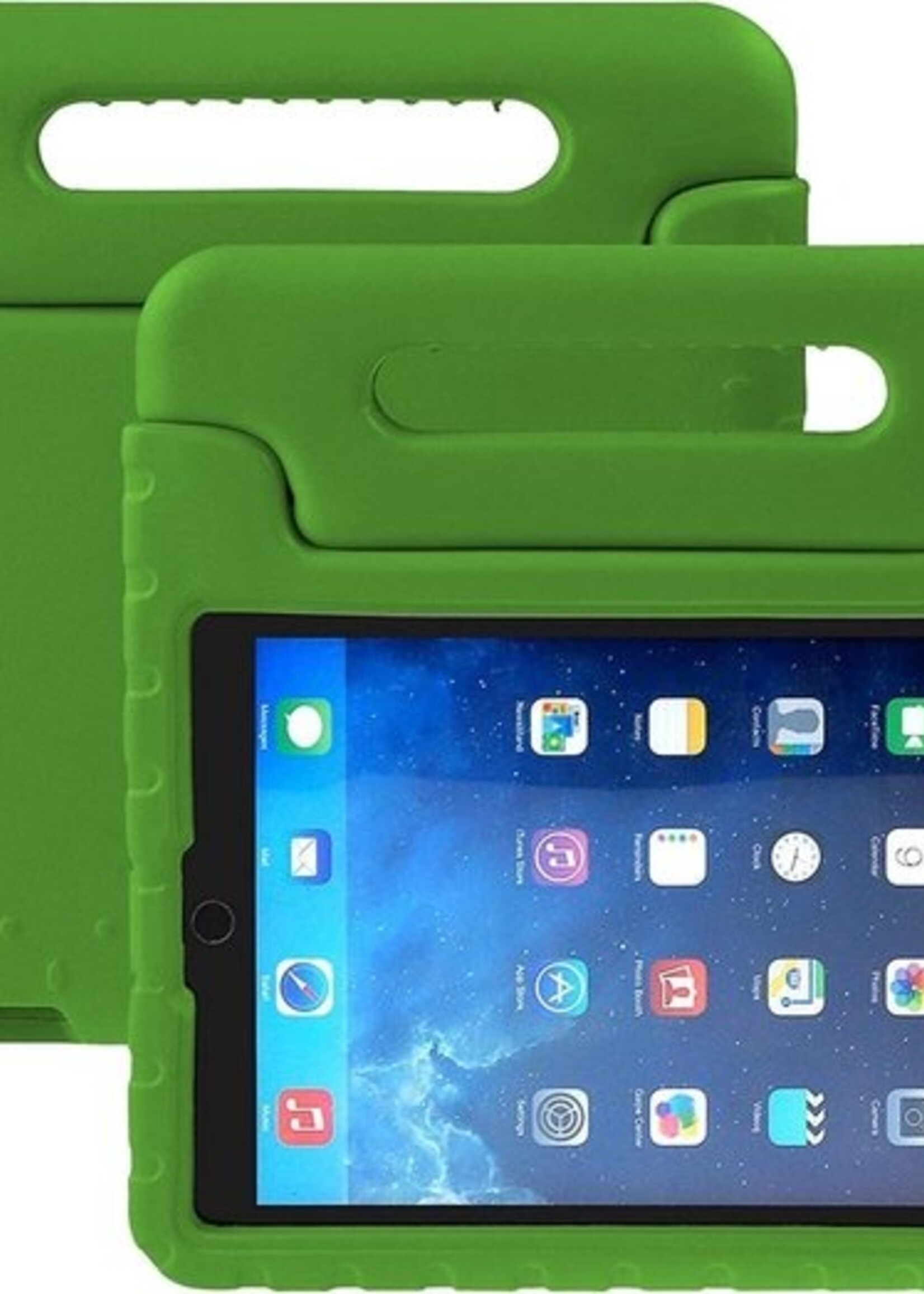 BTH Kinderhoes Geschikt voor iPad Air 1 Hoes Kinder Hoesje Kids Case Cover Kidsproof Met Screenprotector - Hoesje Geschikt voor iPad 6 Hoesje Kinder Hoes - Groen