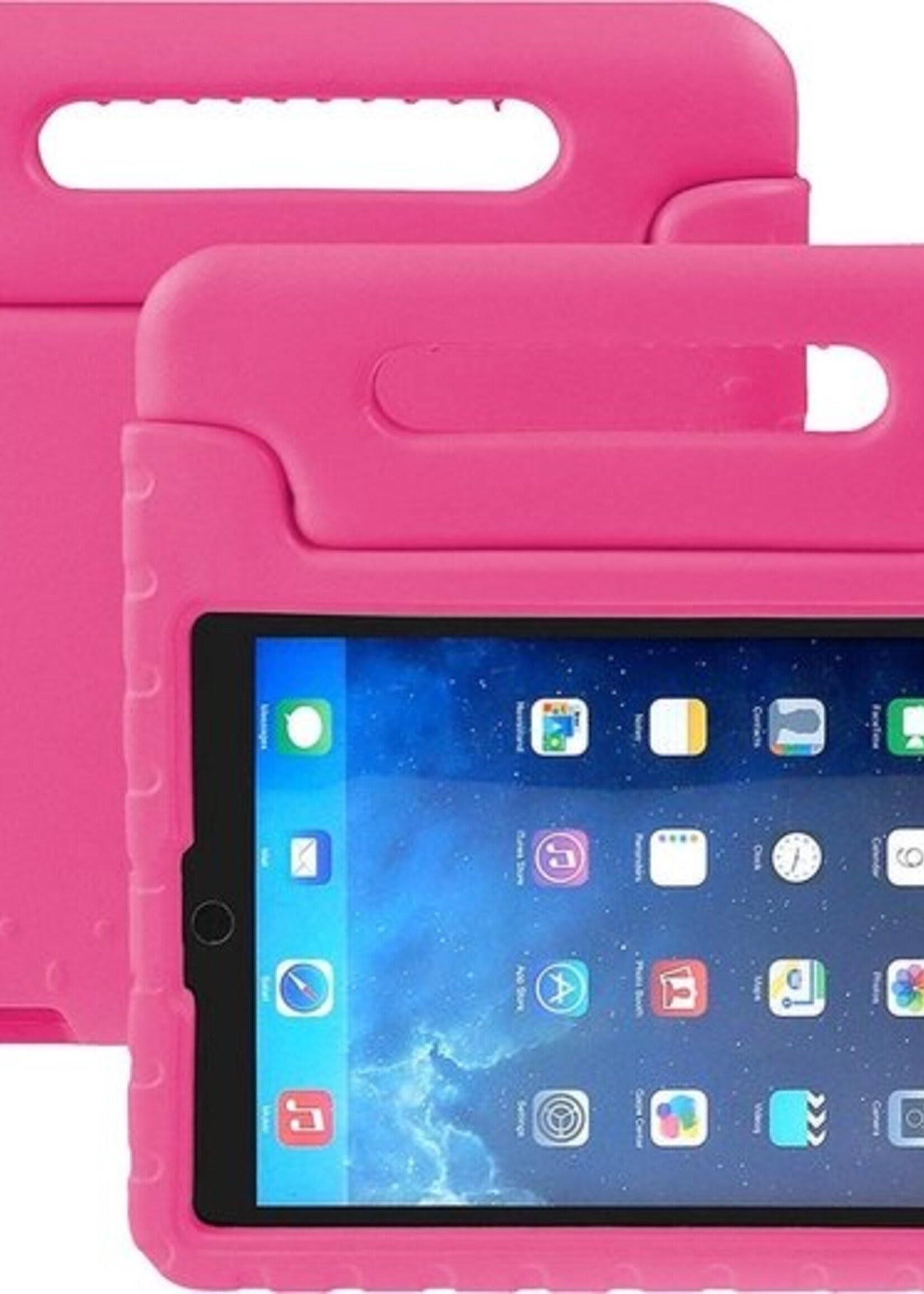 BTH Kinderhoes Geschikt voor iPad Air 1/2 / Pro 9.7 / 2017/2018 Hoes Kinder Hoesje Kids Case Cover Kidsproof Met Screenprotector - Hoesje Geschikt voor iPad Air 1/2 / Pro 9.7 / 5/6 Hoesje Kinder Hoes - Roze