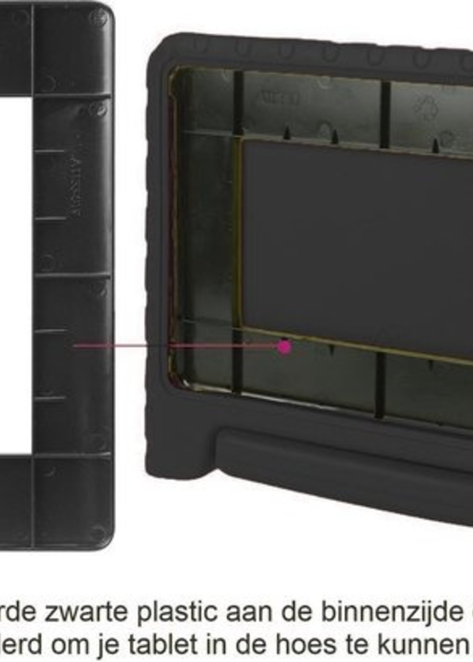 BTH Kinderhoes Geschikt voor iPad Air 1/2 / Pro 9.7 / 2017/2018 Hoes Kinder Hoesje Kids Case Cover Kidsproof Met Screenprotector - Hoesje Geschikt voor iPad Air 1/2 / Pro 9.7 / 5/6 Hoesje Kinder Hoes - Zwart