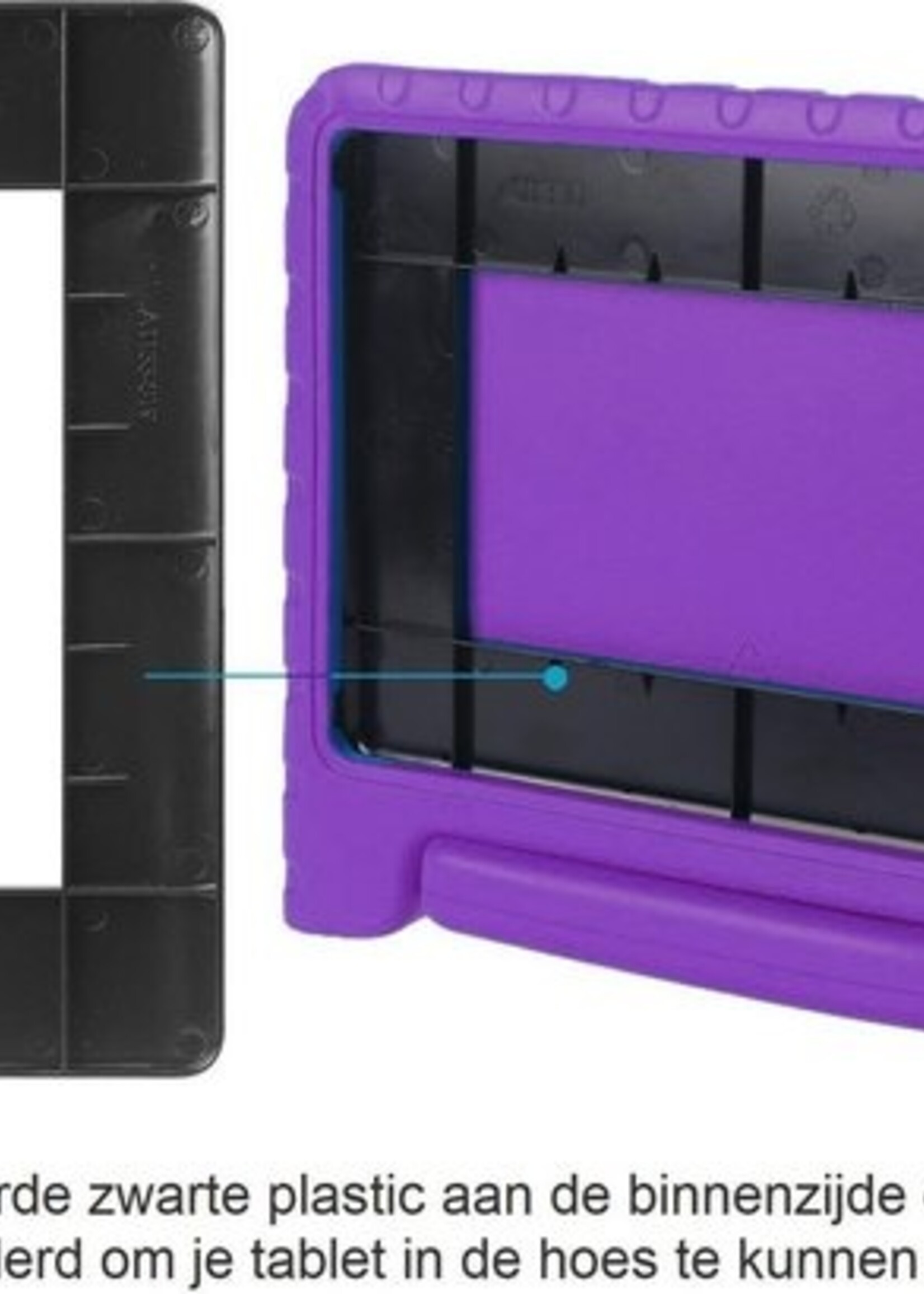 BTH Kinderhoes Geschikt voor iPad Mini 2 Hoes Kinder Hoesje Kids Case Cover Kidsproof Met Screenprotector - Hoesje Geschikt voor iPad Mini 2 Hoesje Kinder Hoes - Paars