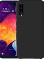 BTH BTH Samsung Galaxy A50 Hoesje Siliconen Hoes Back Cover Case - Zwart