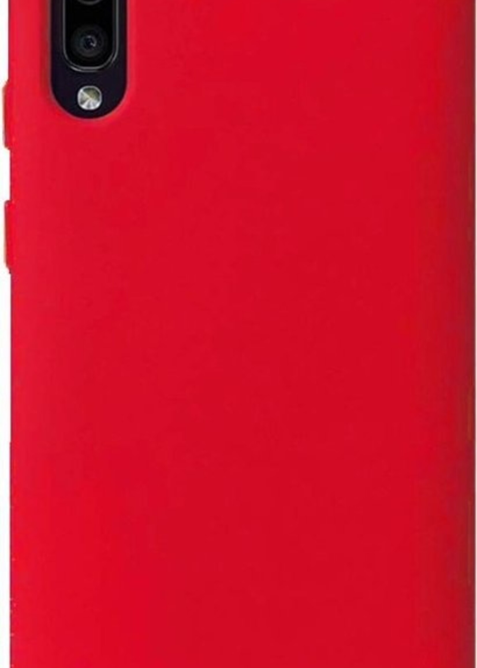 BTH Hoesje Geschikt voor Samsung Galaxy A50 Hoesje Siliconen Case Hoes - Hoes Geschikt voor Samsung A50 Hoes Cover Case - Rood