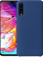 BTH BTH Samsung Galaxy A50 Hoesje Siliconen Hoes Back Cover - Donker Blauw