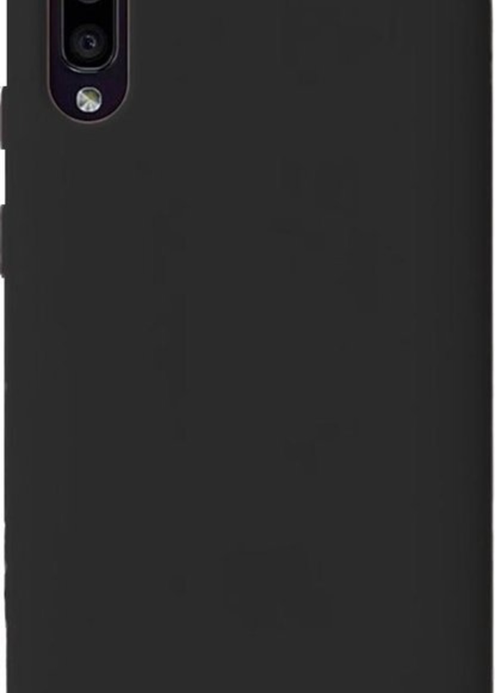 BTH Hoesje Geschikt voor Samsung Galaxy A50 Hoesje Siliconen Case Hoes Met 2x Screenprotector - Hoes Geschikt voor Samsung A50 Hoes Cover Case - Zwart