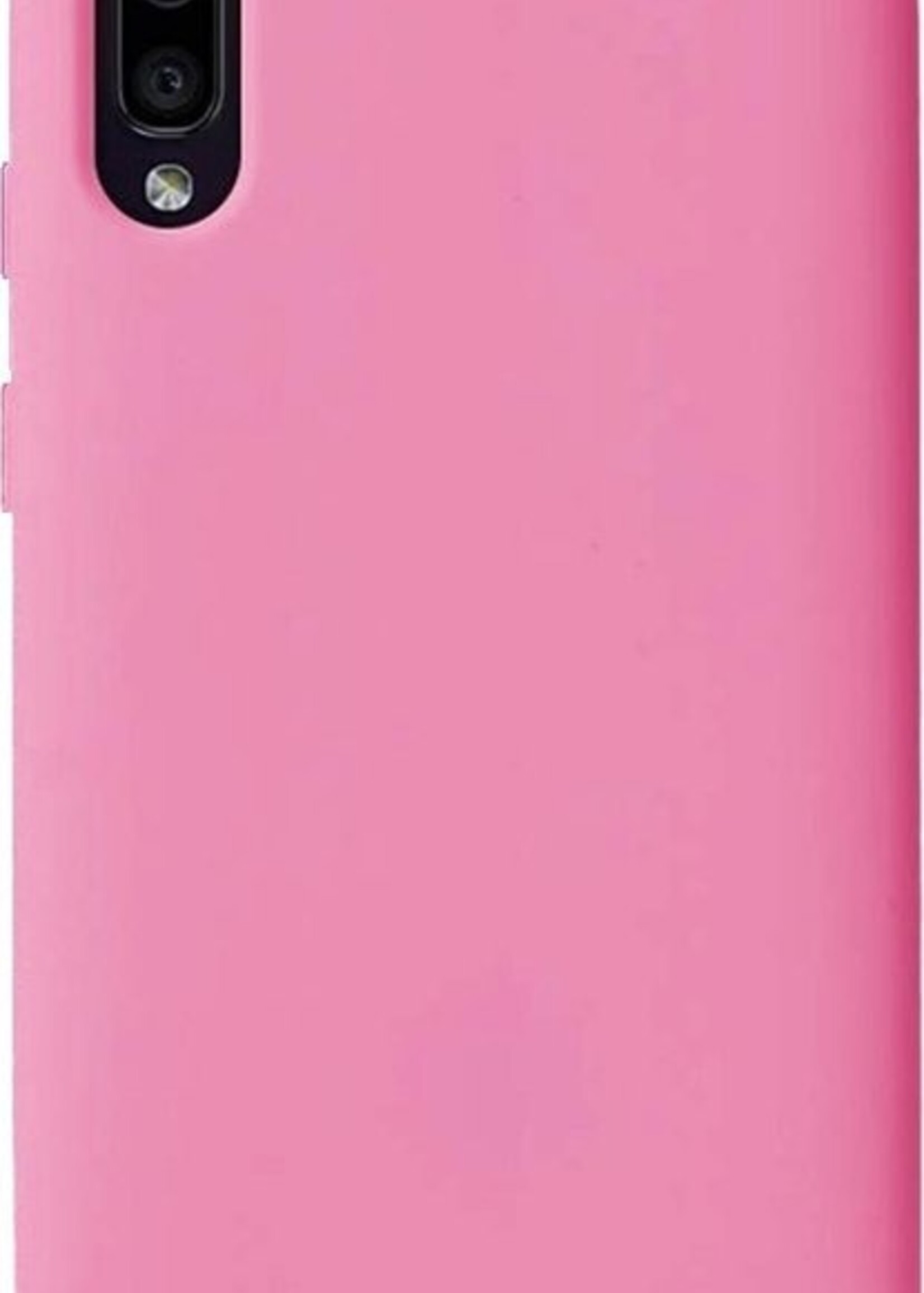 BTH Hoesje Geschikt voor Samsung Galaxy A50 Hoesje Siliconen Case Hoes Met 2x Screenprotector - Hoes Geschikt voor Samsung A50 Hoes Cover Case - Roze