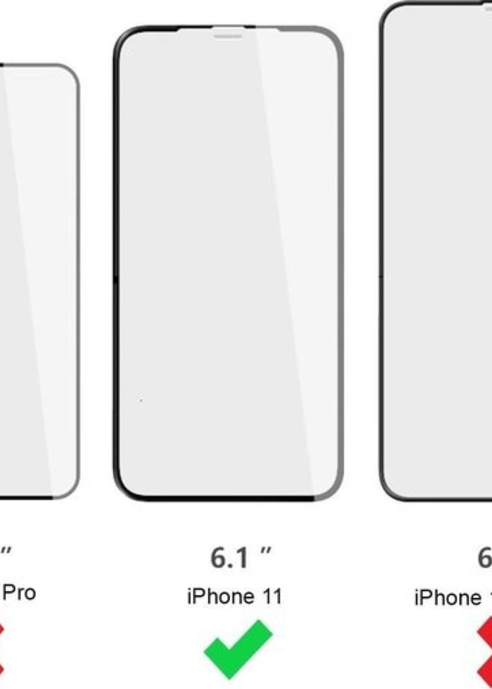 BTH Screenprotector Geschikt voor iPhone 11 Screenprotector Glas Gehard Tempered Glass Full Cover - Screenprotector Geschikt voor iPhone 11 Screen Protector Screen Cover - 3 PACK