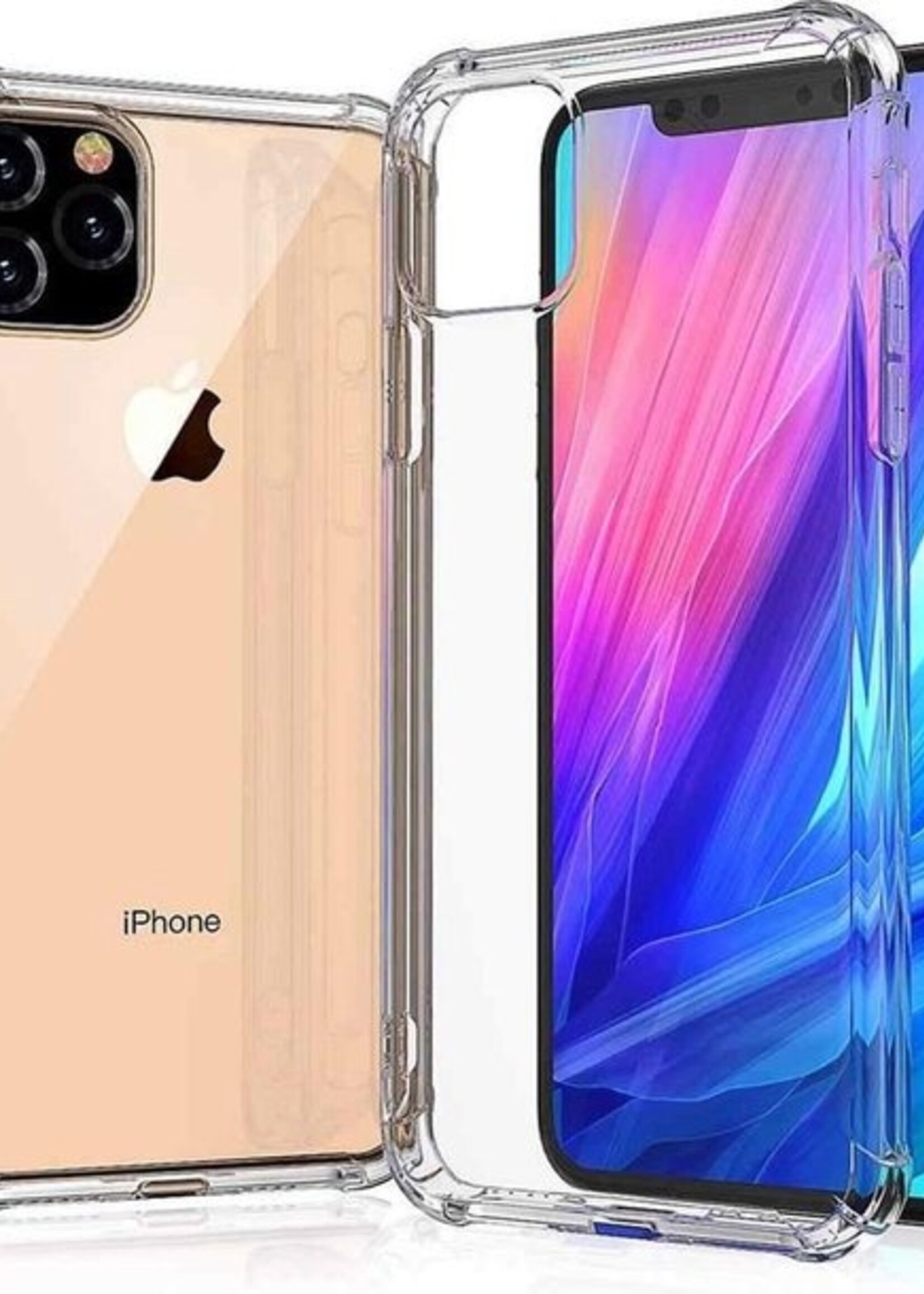 BTH Hoesje Geschikt voor iPhone 11 Pro Hoesje Siliconen Shock Proof Case Hoes - Hoes Geschikt voor iPhone 11 Pro Hoes Cover Case Shockproof - Transparant