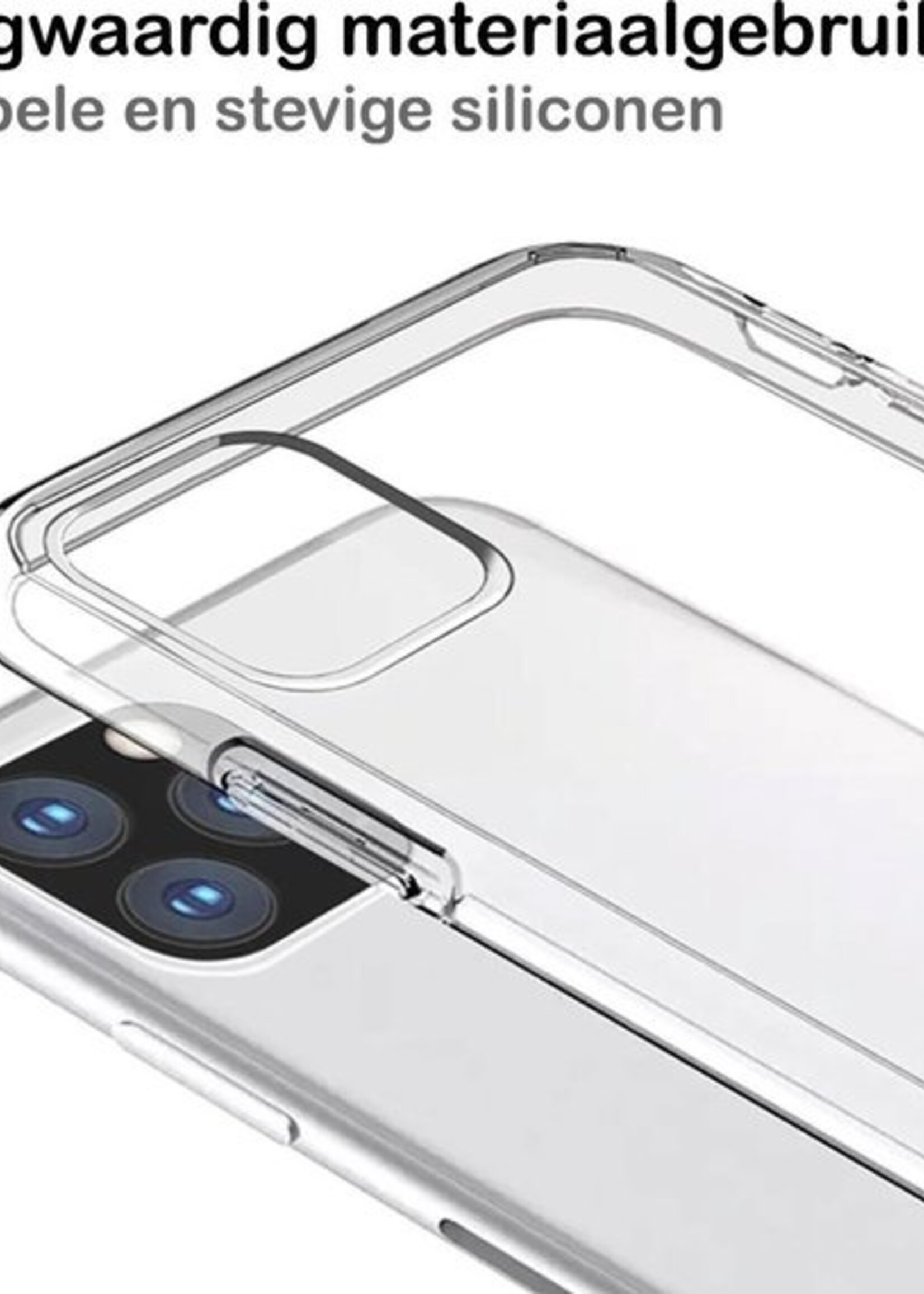 BTH Hoesje Geschikt voor iPhone 11 Pro Hoesje Siliconen Case Hoes - Hoes Geschikt voor iPhone 11 Pro Hoes Cover Case - Transparant