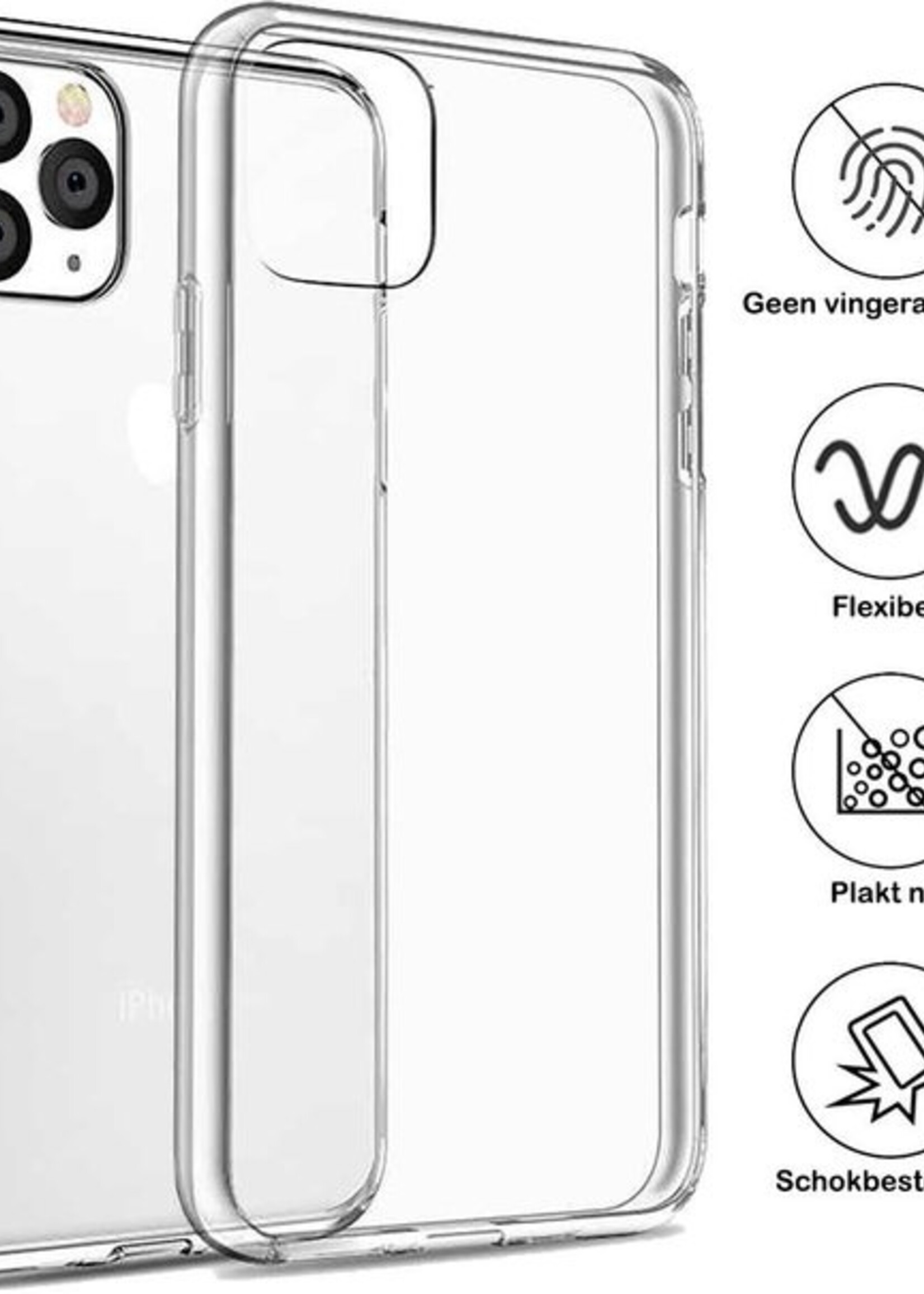 BTH Hoesje Geschikt voor iPhone 11 Pro Max Hoesje Siliconen Case Hoes - Hoes Geschikt voor iPhone 11 Pro Max Hoes Cover Case - Transparant