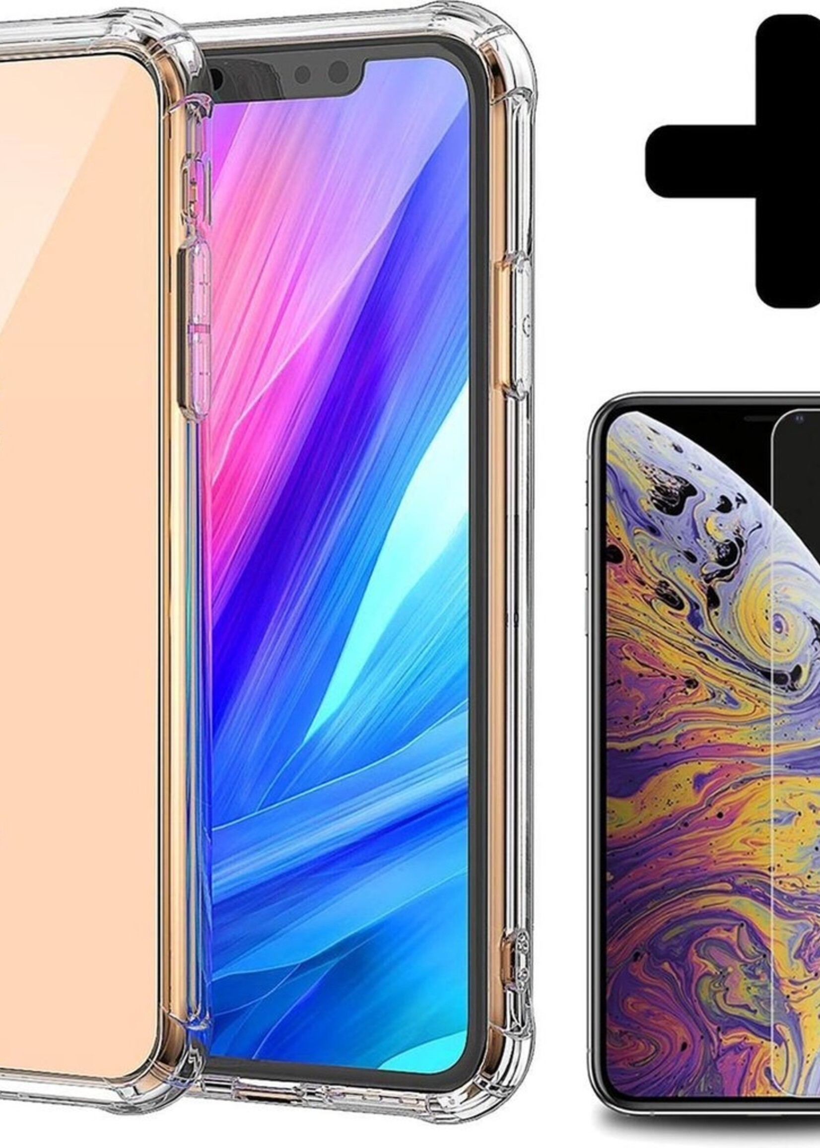 BTH Hoesje Geschikt voor iPhone 11 Hoesje Siliconen Shock Proof Case Hoes - Hoes Geschikt voor iPhone 11 Hoes Cover Case Shockproof - Transparant