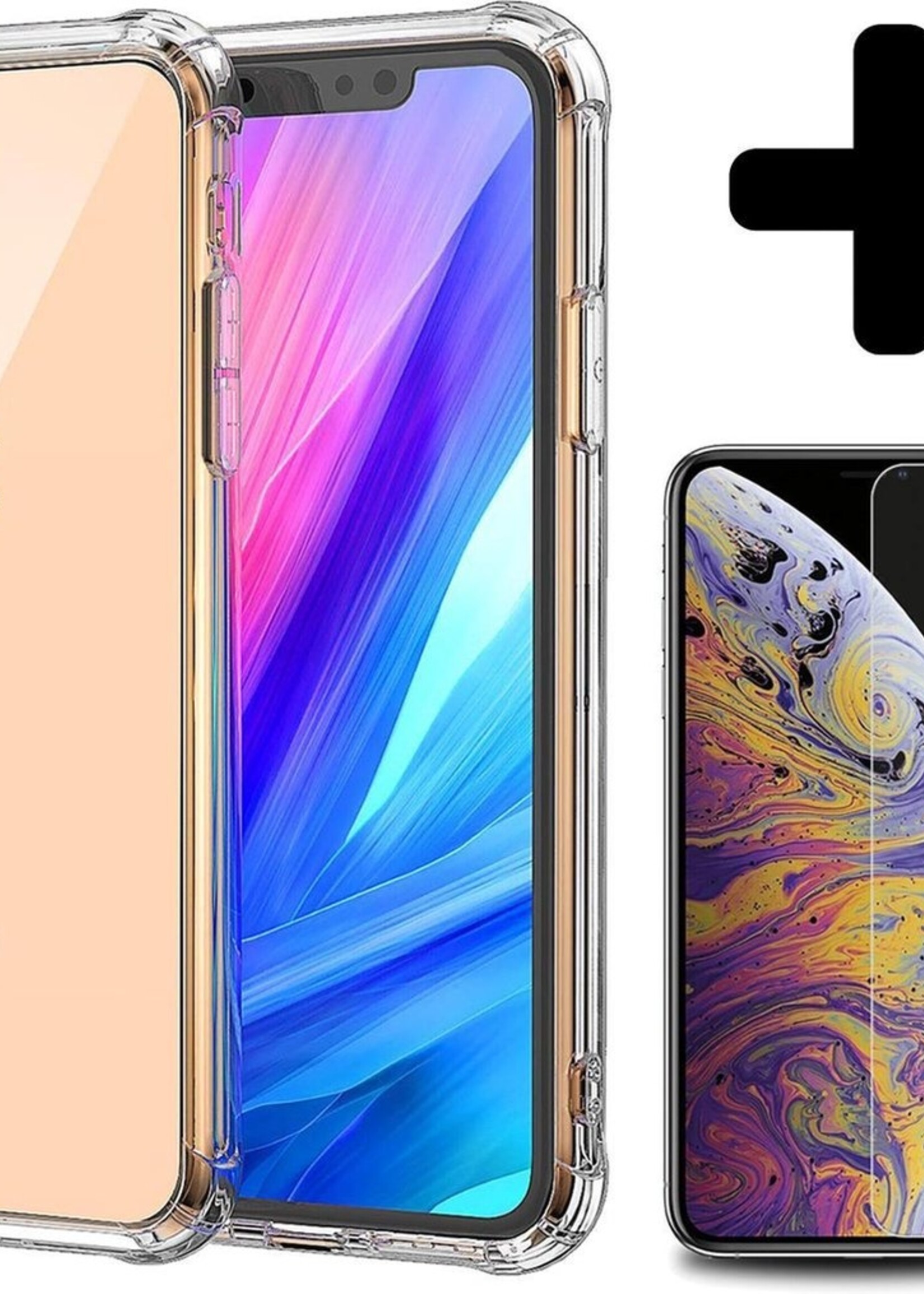 BTH Hoesje Geschikt voor iPhone 11 Pro Hoesje Siliconen Shock Proof Case Hoes - Hoes Geschikt voor iPhone 11 Pro Hoes Cover Case Shockproof - Transparant