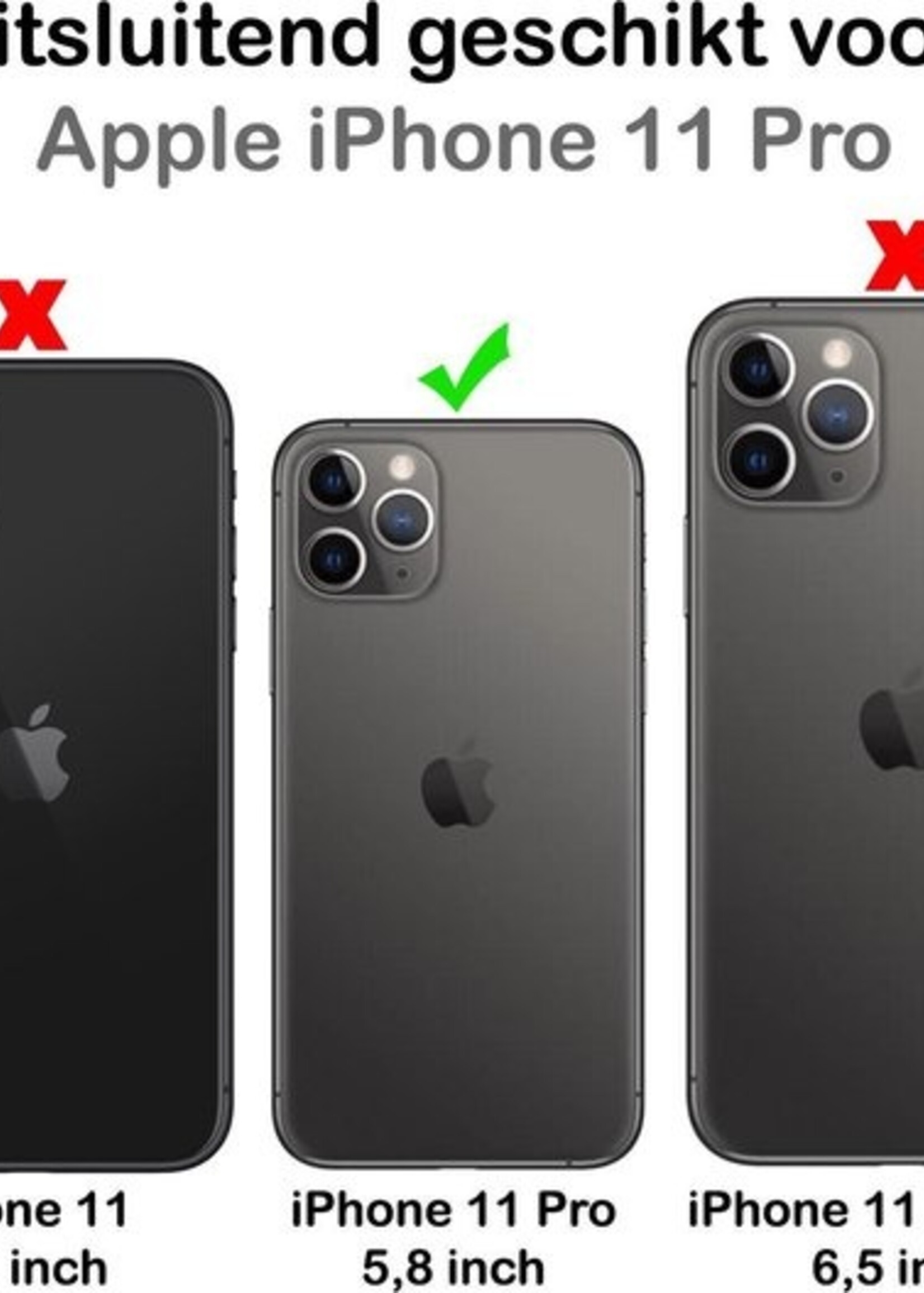 BTH Hoesje Geschikt voor iPhone 11 Pro Hoesje Siliconen Shock Proof Case Hoes - Hoes Geschikt voor iPhone 11 Pro Hoes Cover Case Shockproof - Transparant