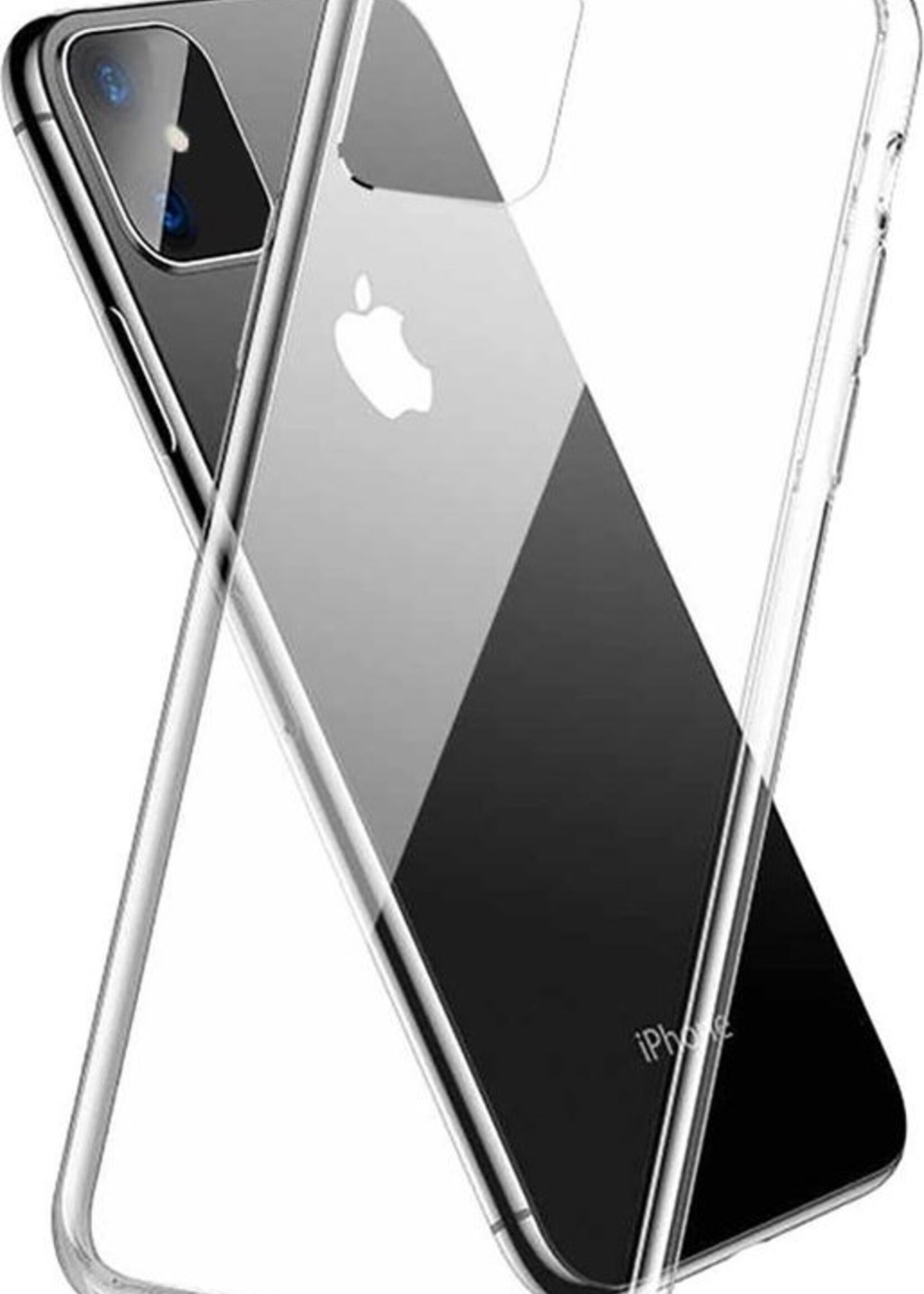 BTH Hoesje Geschikt voor iPhone 11 Hoesje Siliconen Case Hoes - Hoes Geschikt voor iPhone 11 Hoes Cover Case - Transparant