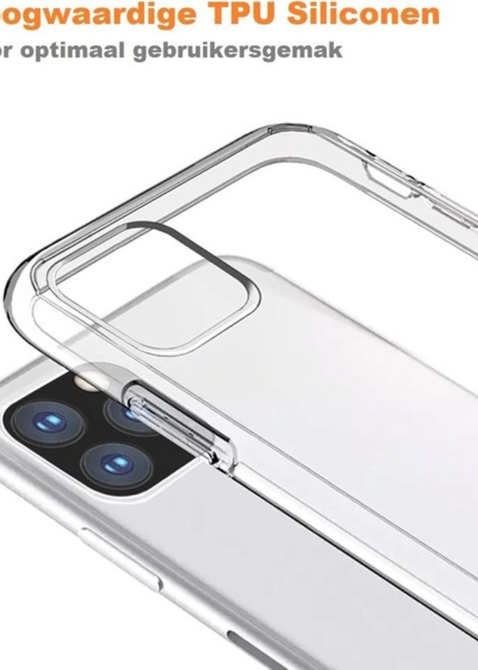 BTH Hoesje Geschikt voor iPhone 11 Pro Hoesje Siliconen Case Hoes Met 2x Screenprotector - Hoes Geschikt voor iPhone 11 Pro Hoes Cover Case - Transparant