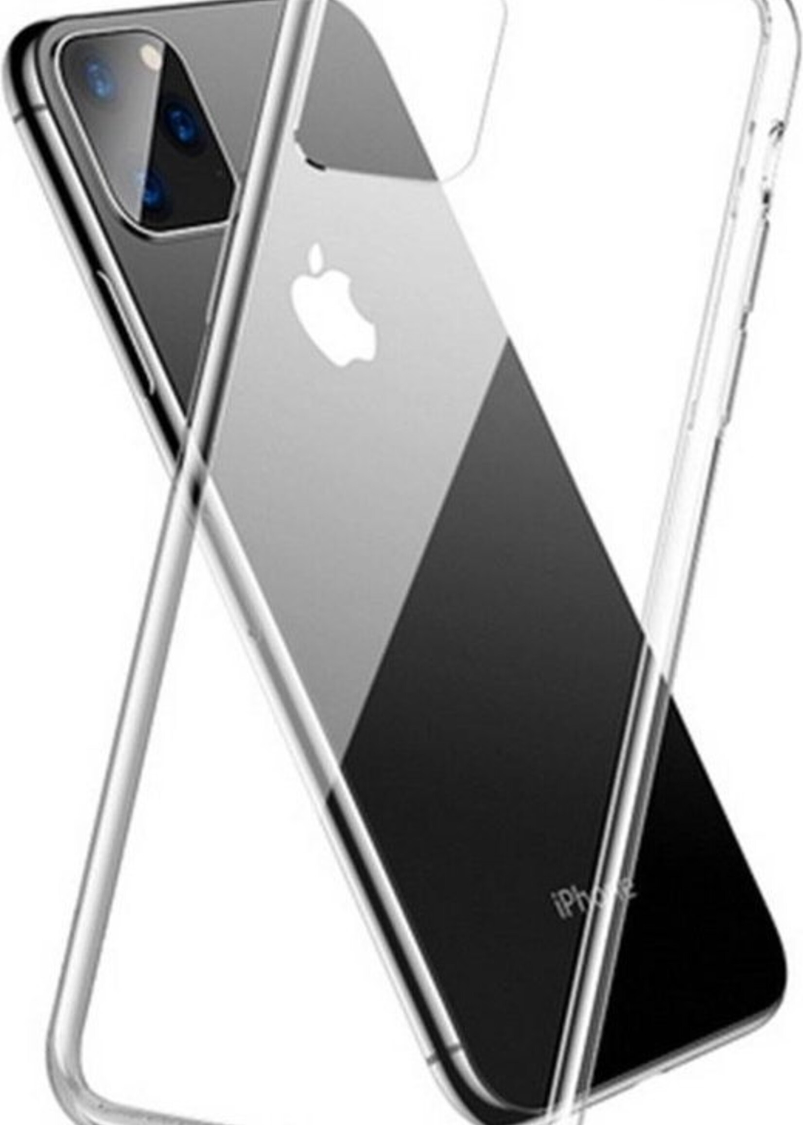 BTH Hoesje Geschikt voor iPhone 11 Pro Max Hoesje Siliconen Case Hoes Met 2x Screenprotector - Hoes Geschikt voor iPhone 11 Pro Max Hoes Cover Case - Transparant