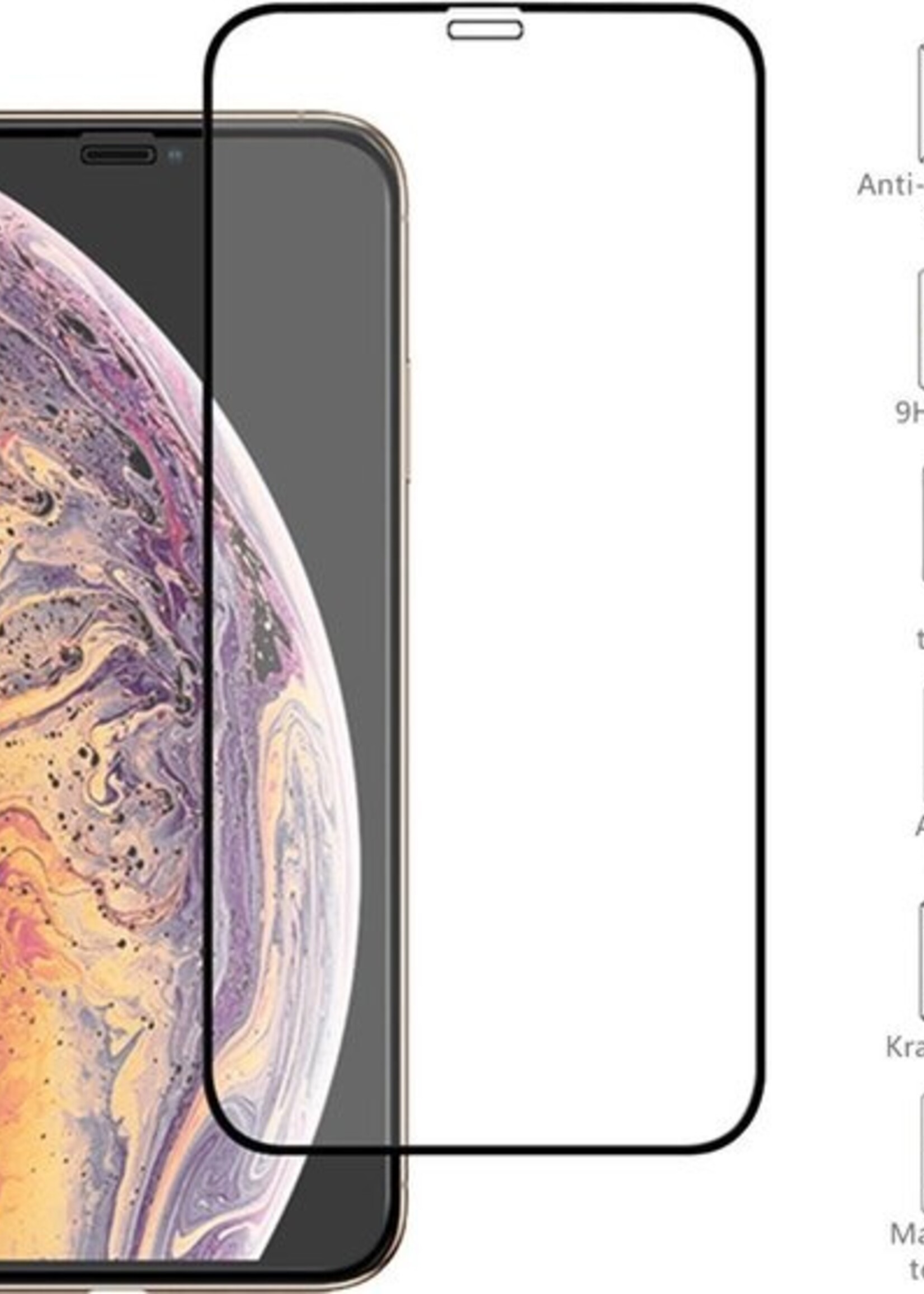 BTH Screenprotector Geschikt voor iPhone XR Screenprotector Glas Gehard Tempered Glass Full Cover - Screenprotector Geschikt voor iPhone XR Screen Protector Screen Cover - 3 PACK