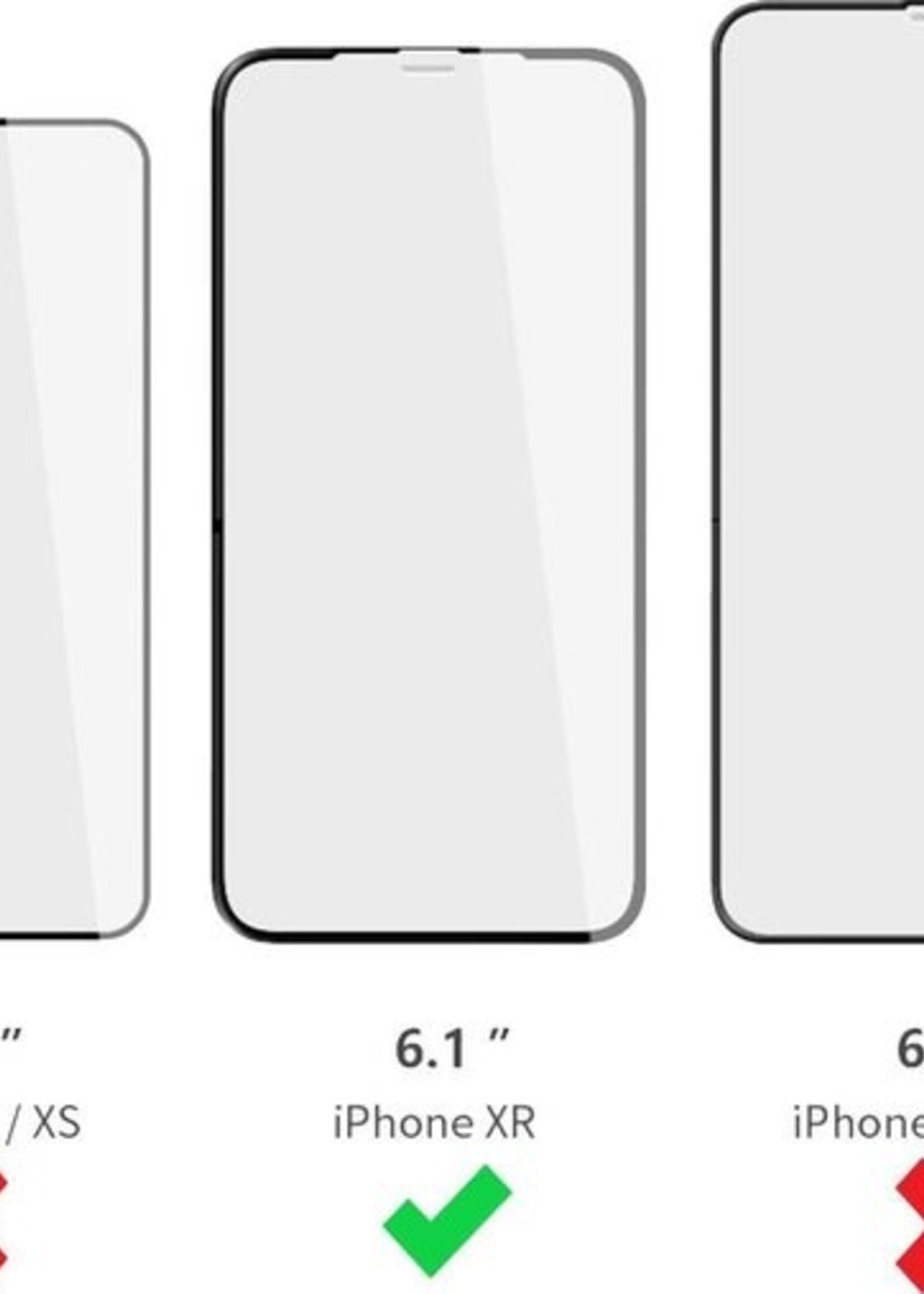 BTH Screenprotector Geschikt voor iPhone XR Screenprotector Glas Gehard Tempered Glass Full Cover - Screenprotector Geschikt voor iPhone XR Screen Protector Screen Cover - 3 PACK