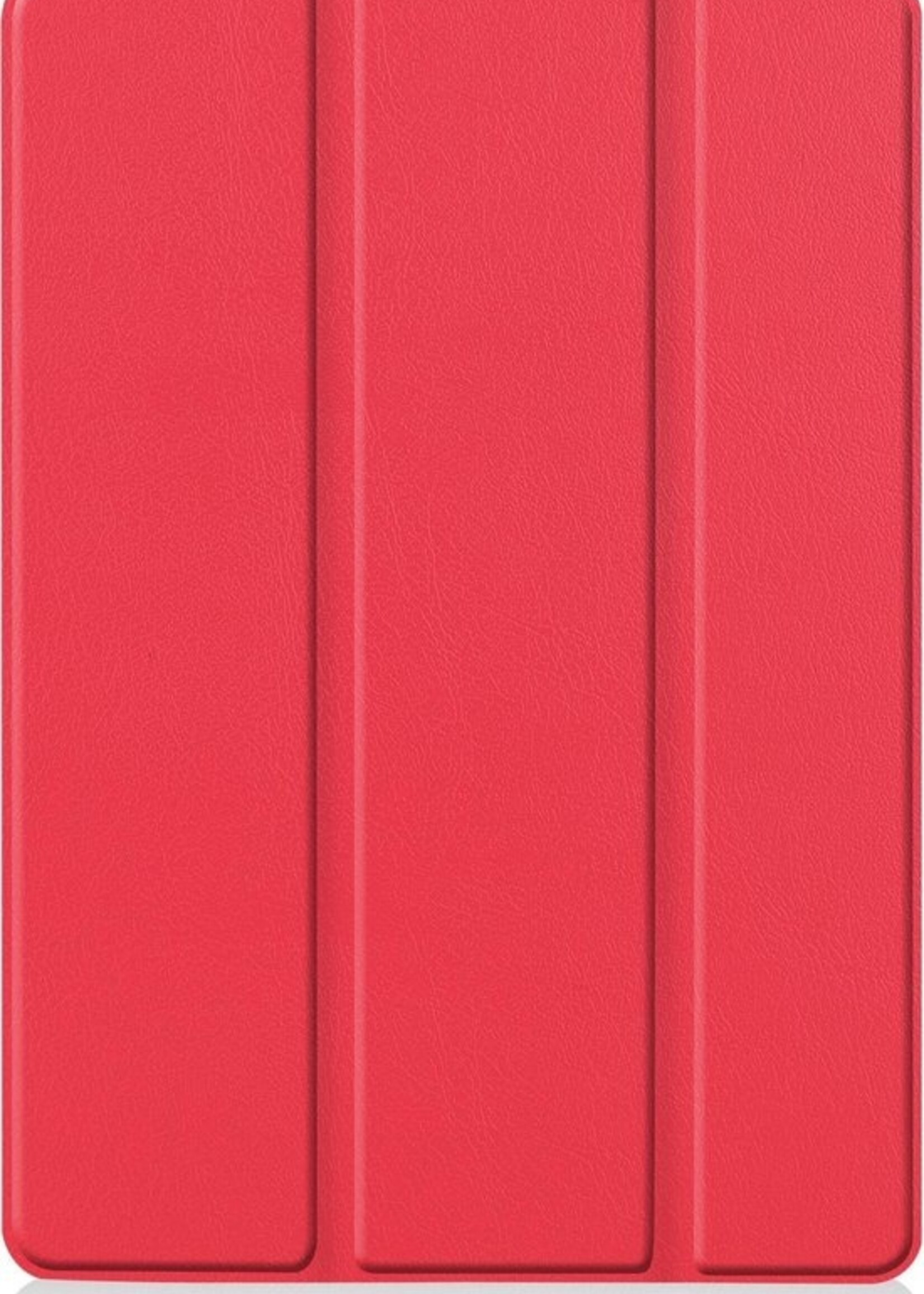 BTH Hoes Geschikt voor iPad 10.2 2019 Hoes Book Case Hoesje Trifold Cover - Hoesje Geschikt voor iPad 7 Hoesje Bookcase - Rood