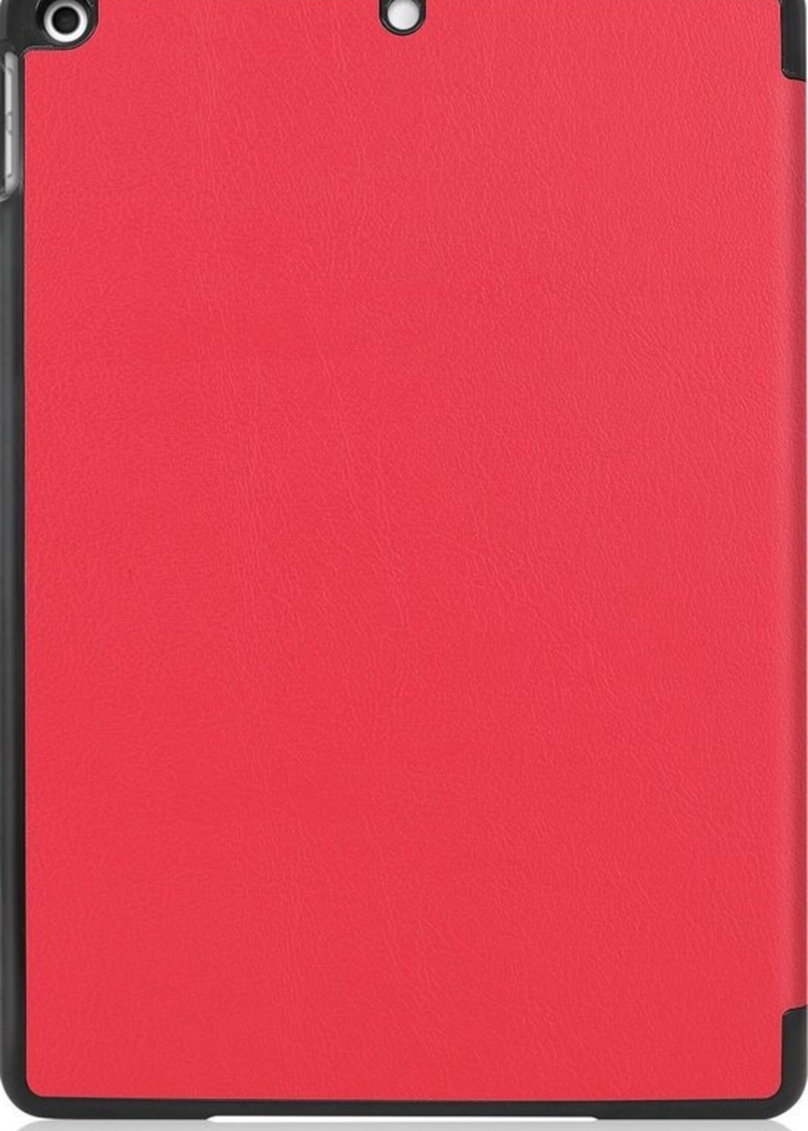 BTH Hoes Geschikt voor iPad 10.2 2019 Hoes Book Case Hoesje Trifold Cover - Hoesje Geschikt voor iPad 7 Hoesje Bookcase - Rood