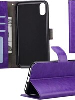 BTH BTH iPhone Xs Flip Case Cover Flip Hoesje Book Case Hoes – Paars