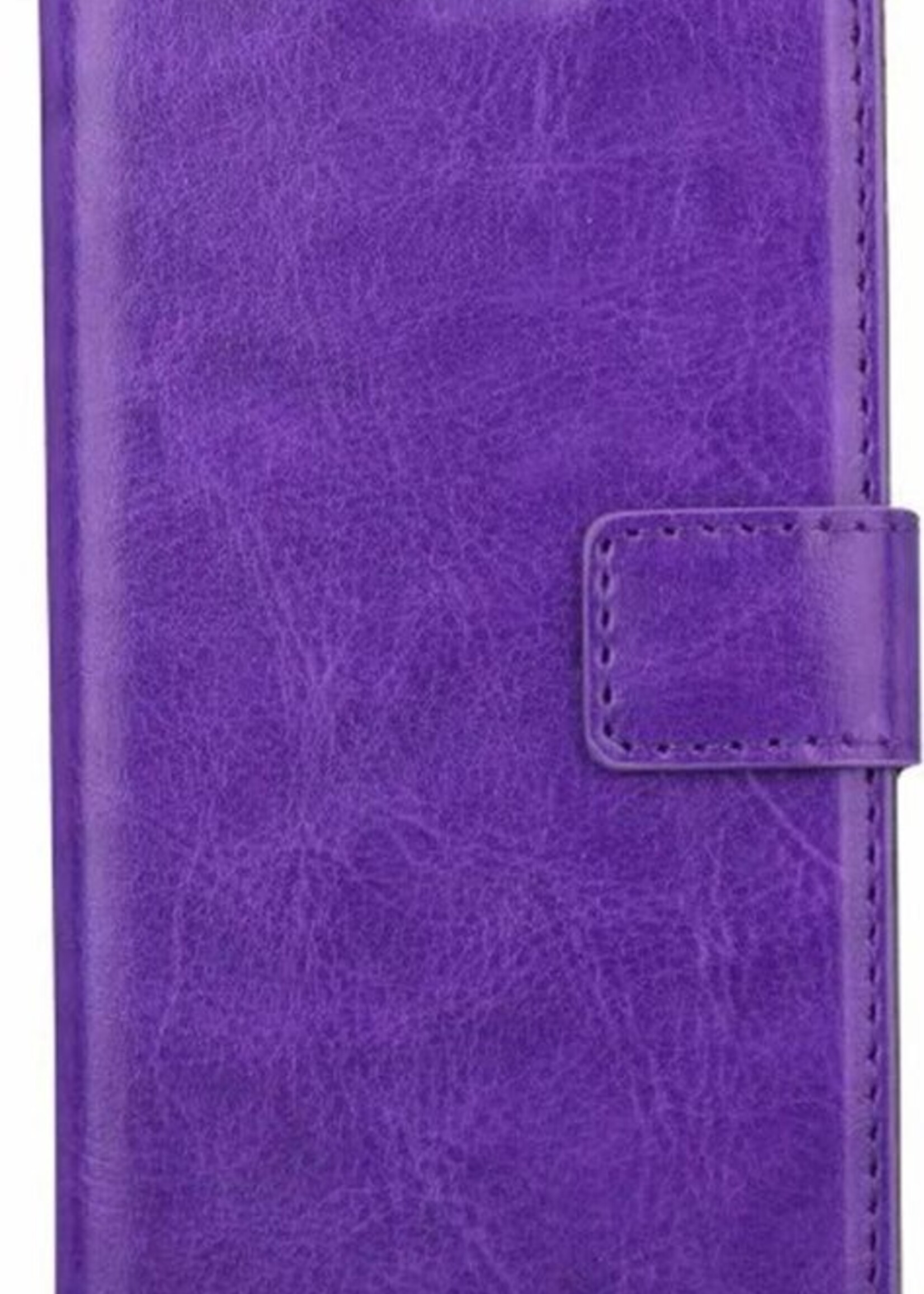 BTH Hoesje Geschikt voor iPhone Xs Hoesje Book Case Hoes Portemonnee Cover Walletcase - Hoes Geschikt voor iPhone Xs Hoes Bookcase Hoesje - Paars