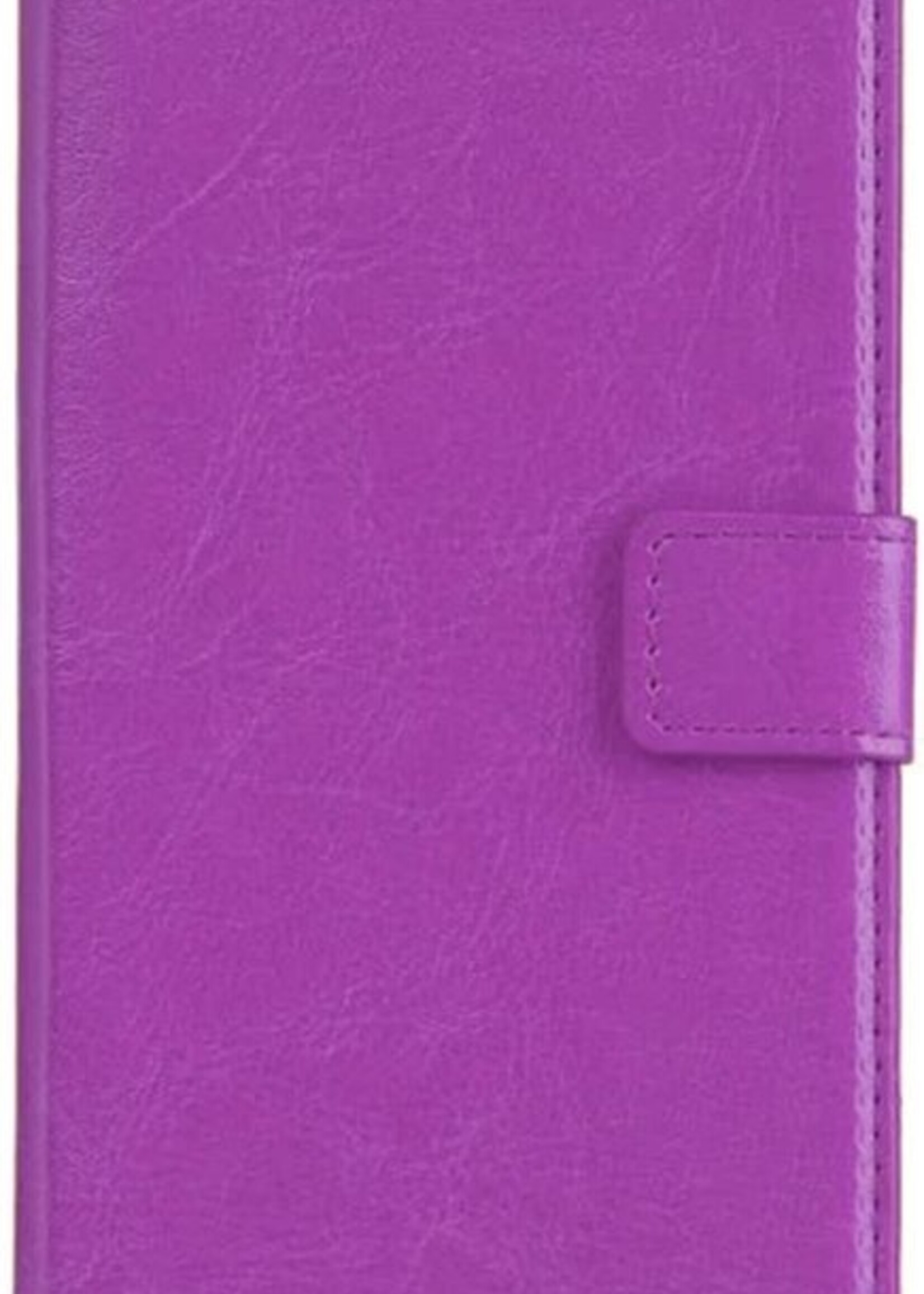 BTH Hoesje Geschikt voor iPhone 7 Hoesje Book Case Hoes Portemonnee Cover Walletcase - Hoes Geschikt voor iPhone 7 Hoes Bookcase Hoesje - Paars