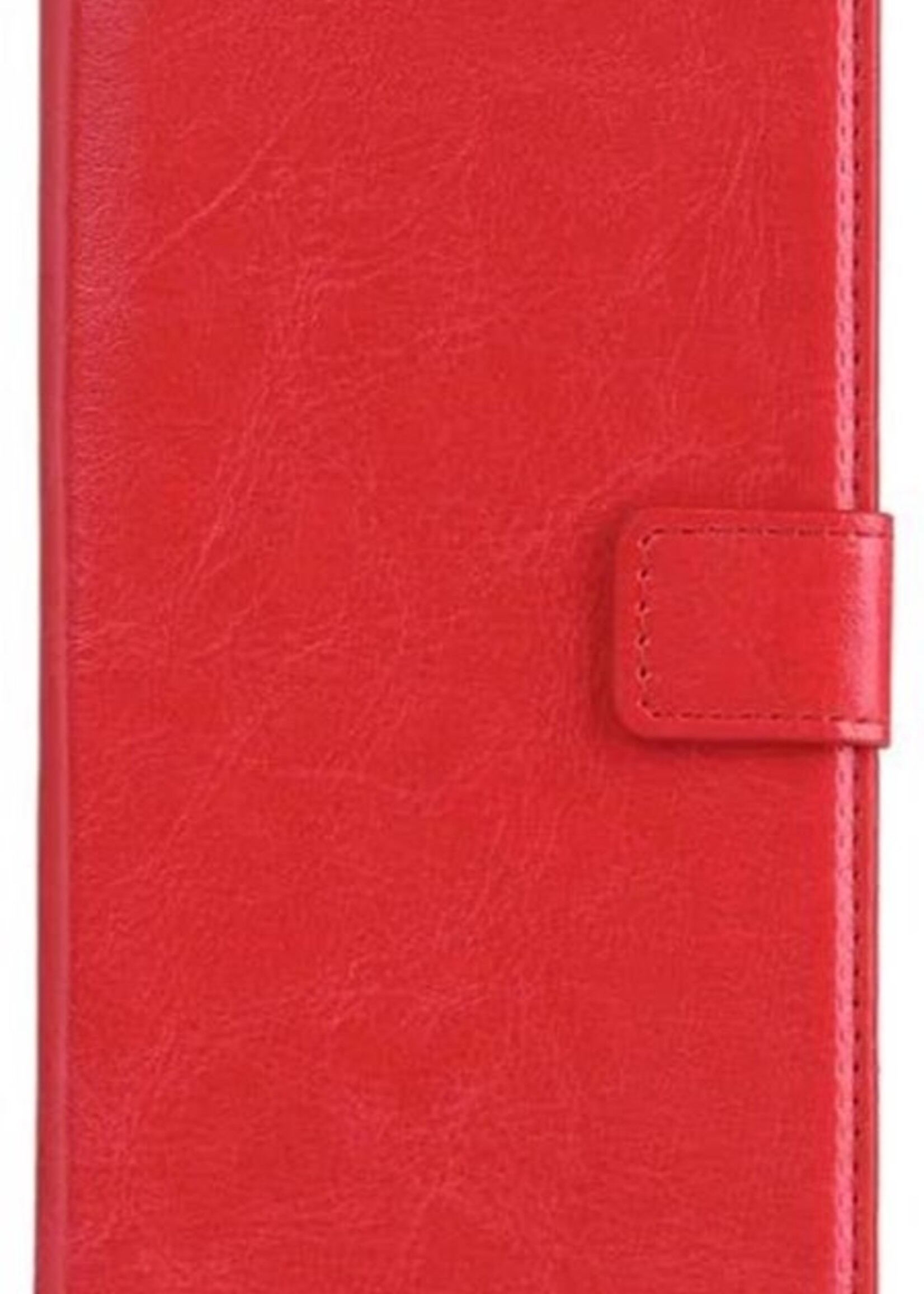 BTH Hoesje Geschikt voor iPhone 5SE Hoesje Book Case Hoes Portemonnee Cover Walletcase - Hoes Geschikt voor iPhone 5SE Hoes Bookcase Hoesje - Rood